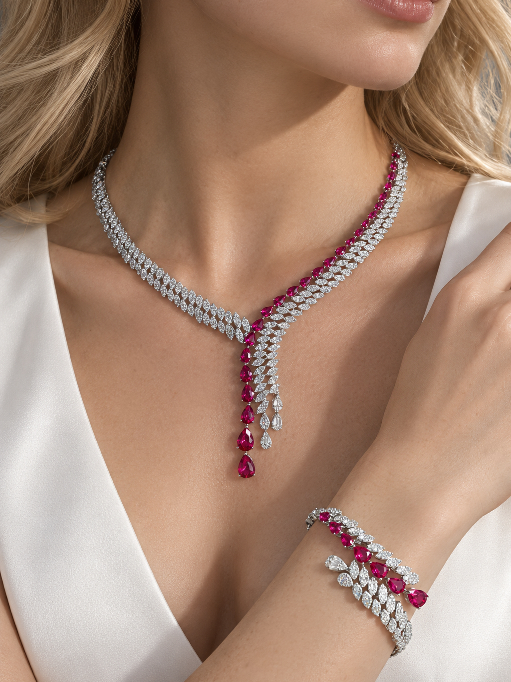 Ruby-Pear Brilliant Cut Set-Dripping