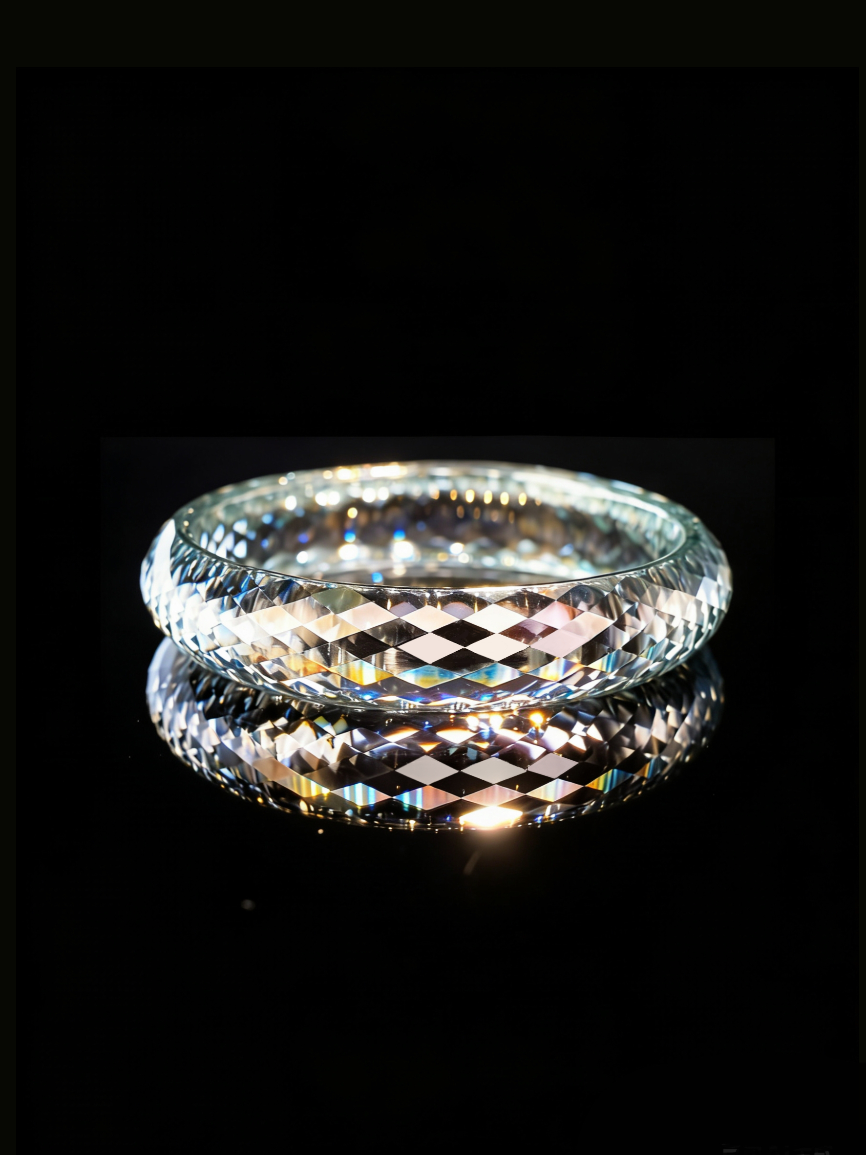 360-Degree Faceted Moissanite Bangle - Luminara Weave