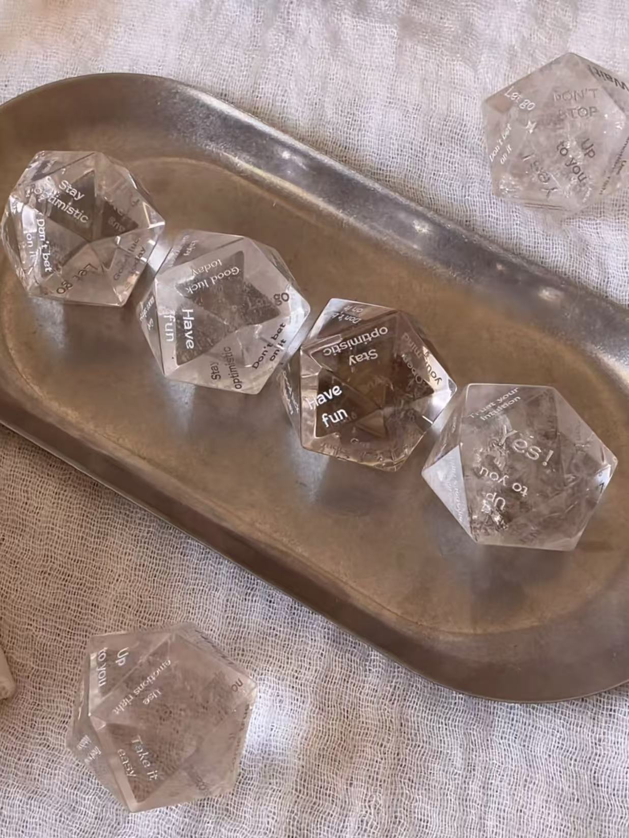 Clear Quartz-Answer Dice Pro