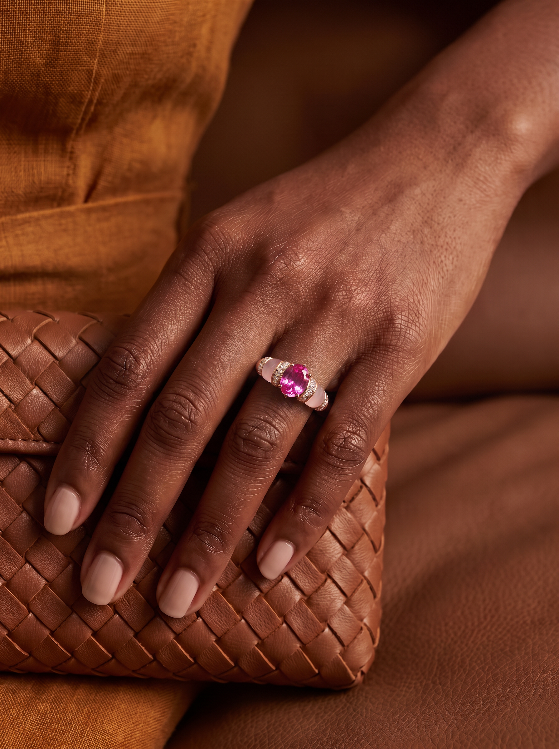 Oval Brilliant‑Cut Pink Sapphire Ring - Blush Radiance