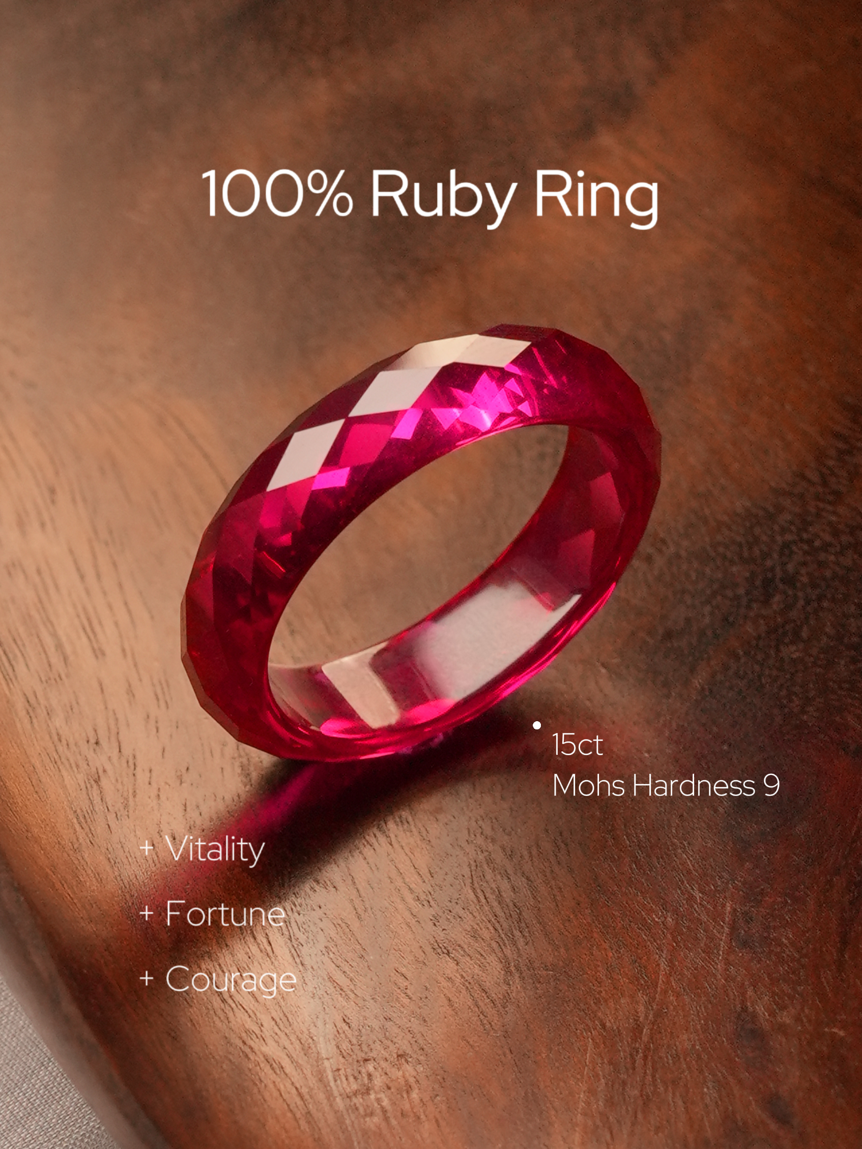 360-Degree Faceted Ruby Ring