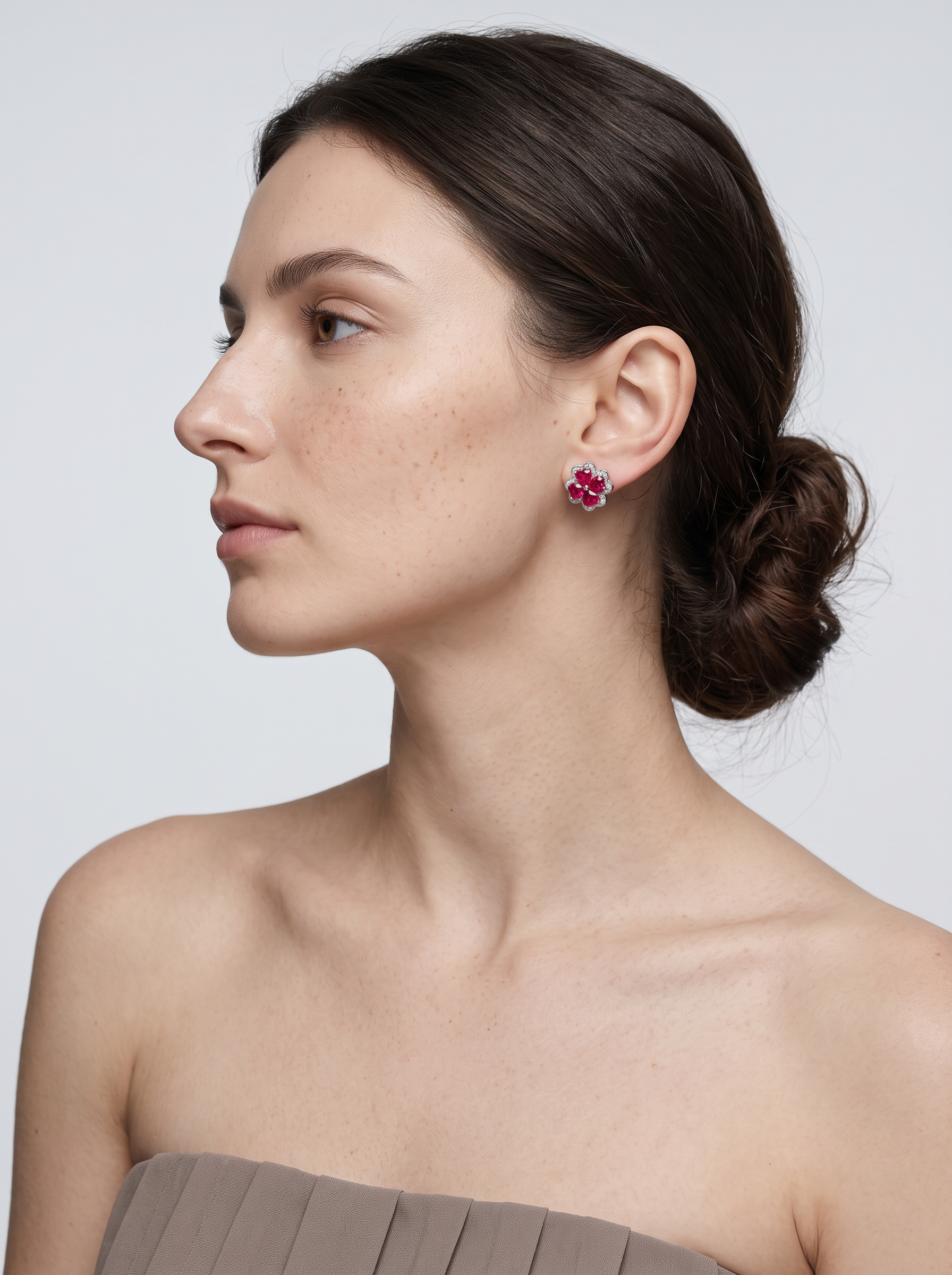 Heart Brilliant Cut Ruby Earrings - Lucky Petal