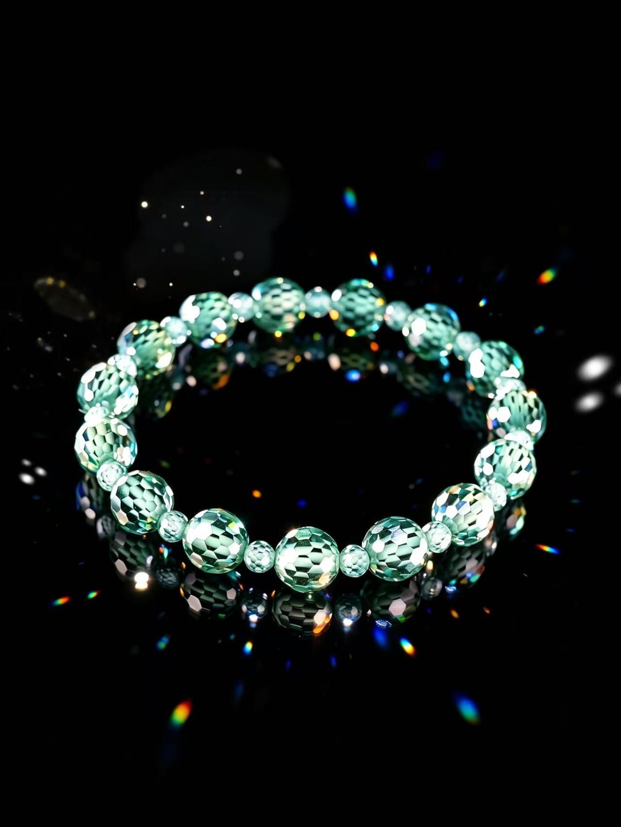 Fancy Brilliant Cut Moissanite Bracelet - Mint Green
