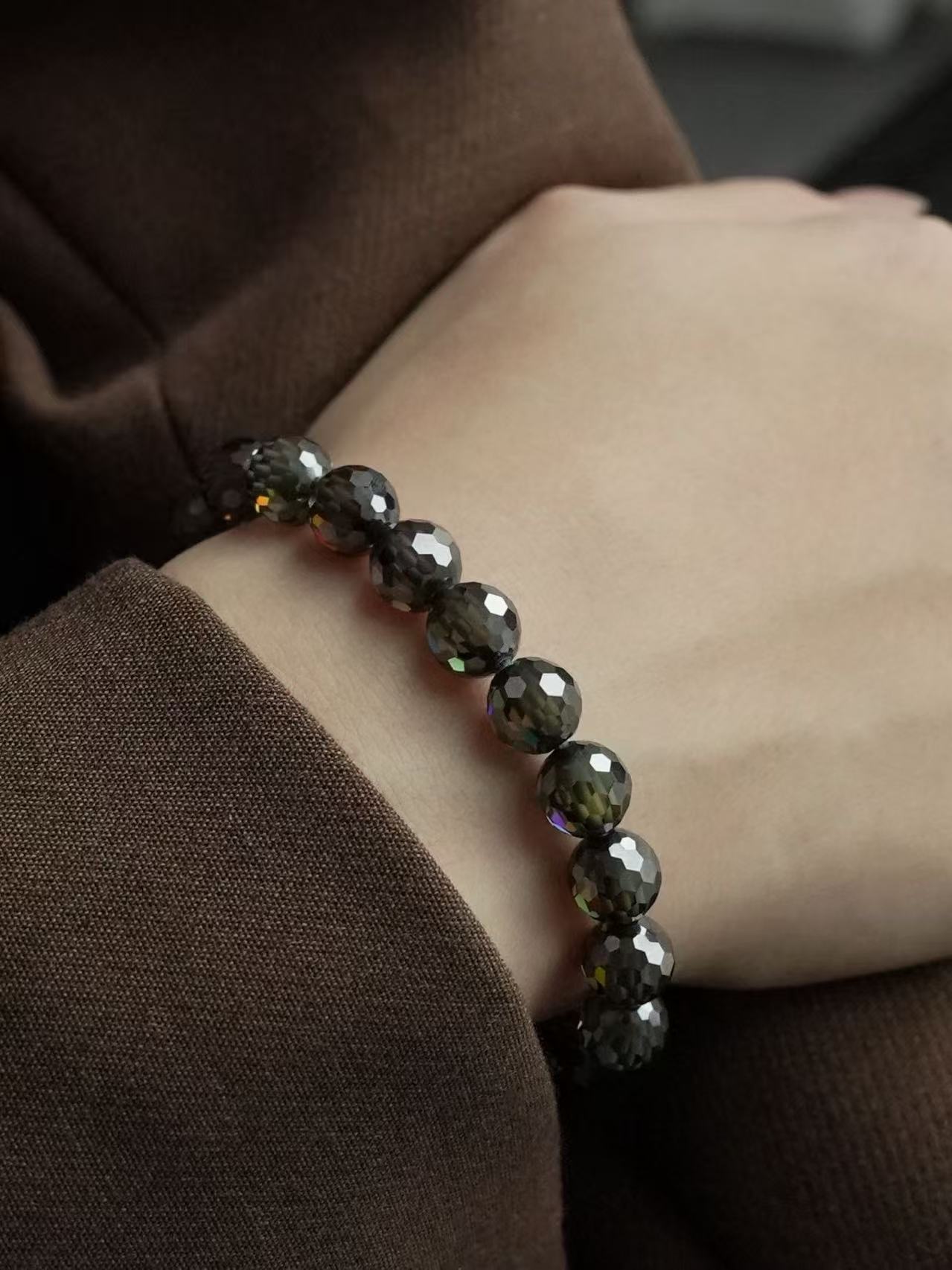 Fancy Brilliant Cut Moissanite Bracelet - Dark Green