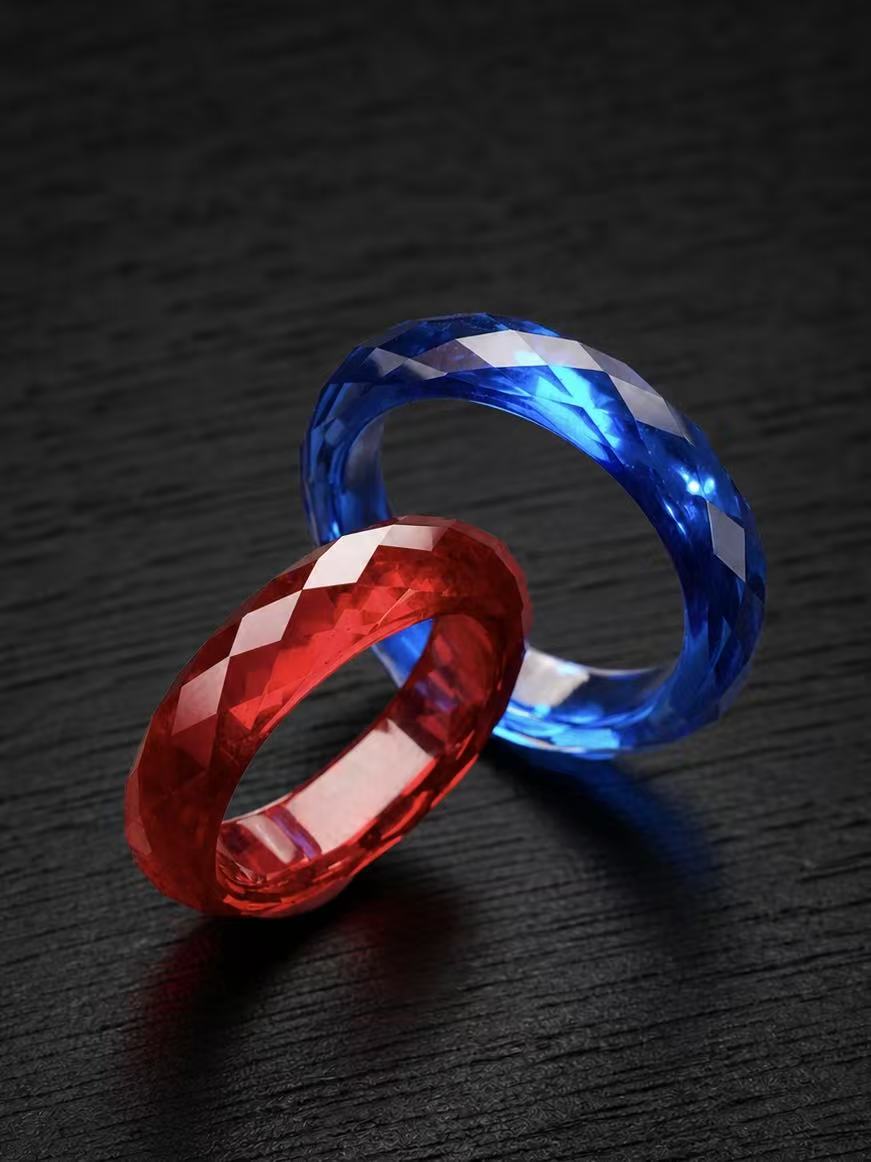 Ruby+Royal Blue Sapphire-360-Degree Faceted Rings