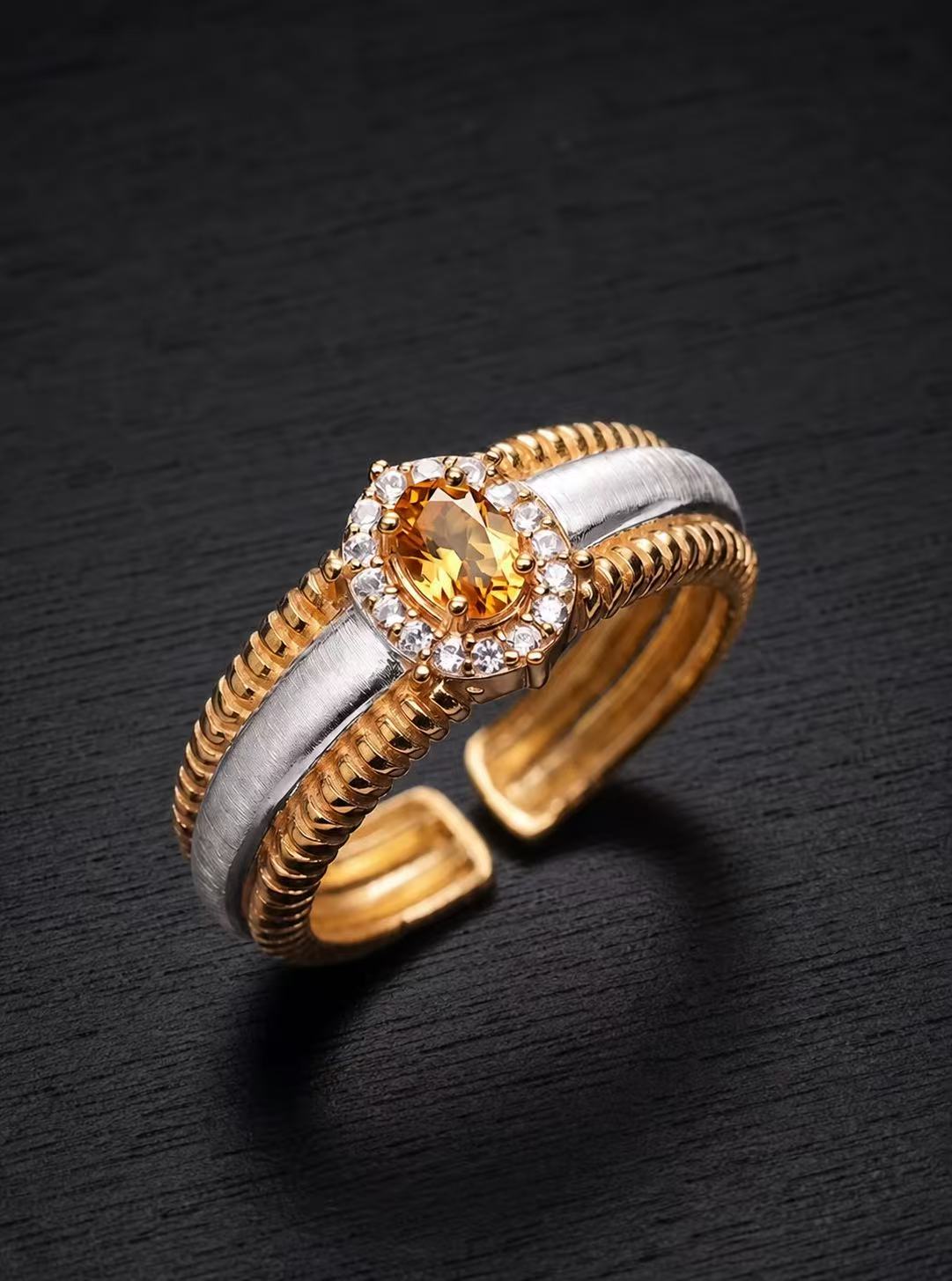 Citrine-Oval Brilliant-Woven Light