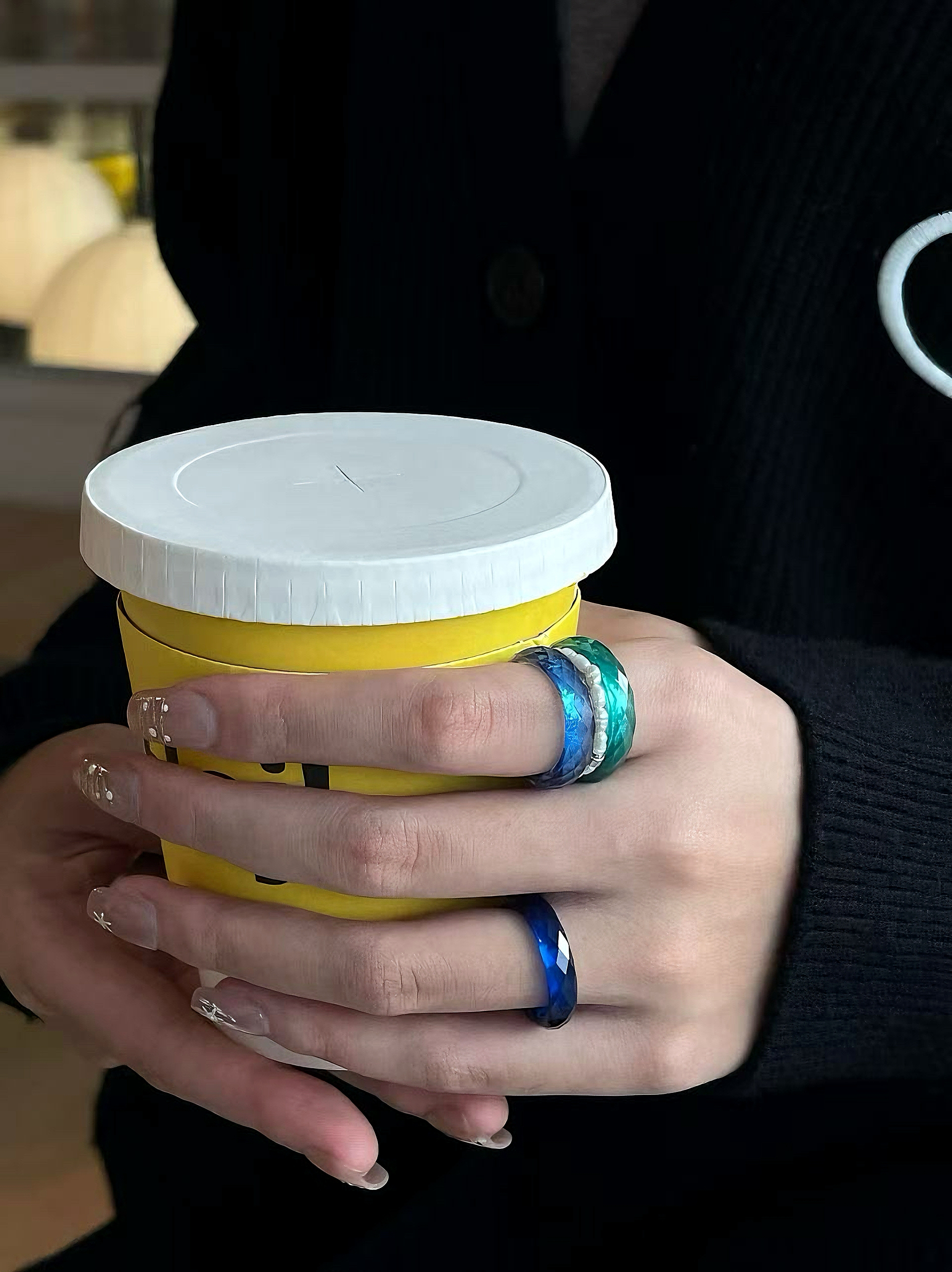 360-Degree Faceted Cornflower Blue Sapphire Ring