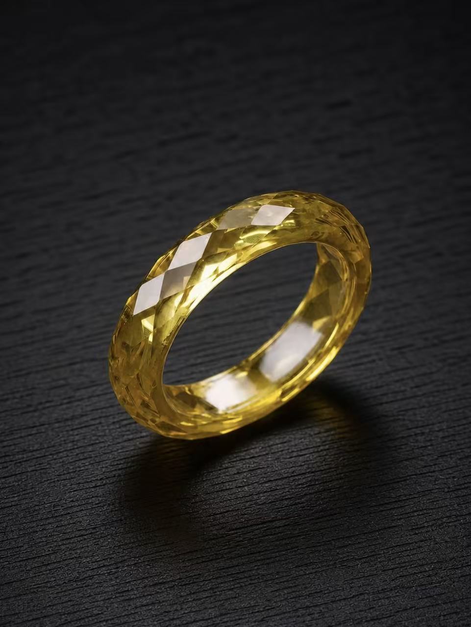 Yellow Sapphire-360-Degree Faceted Ring
