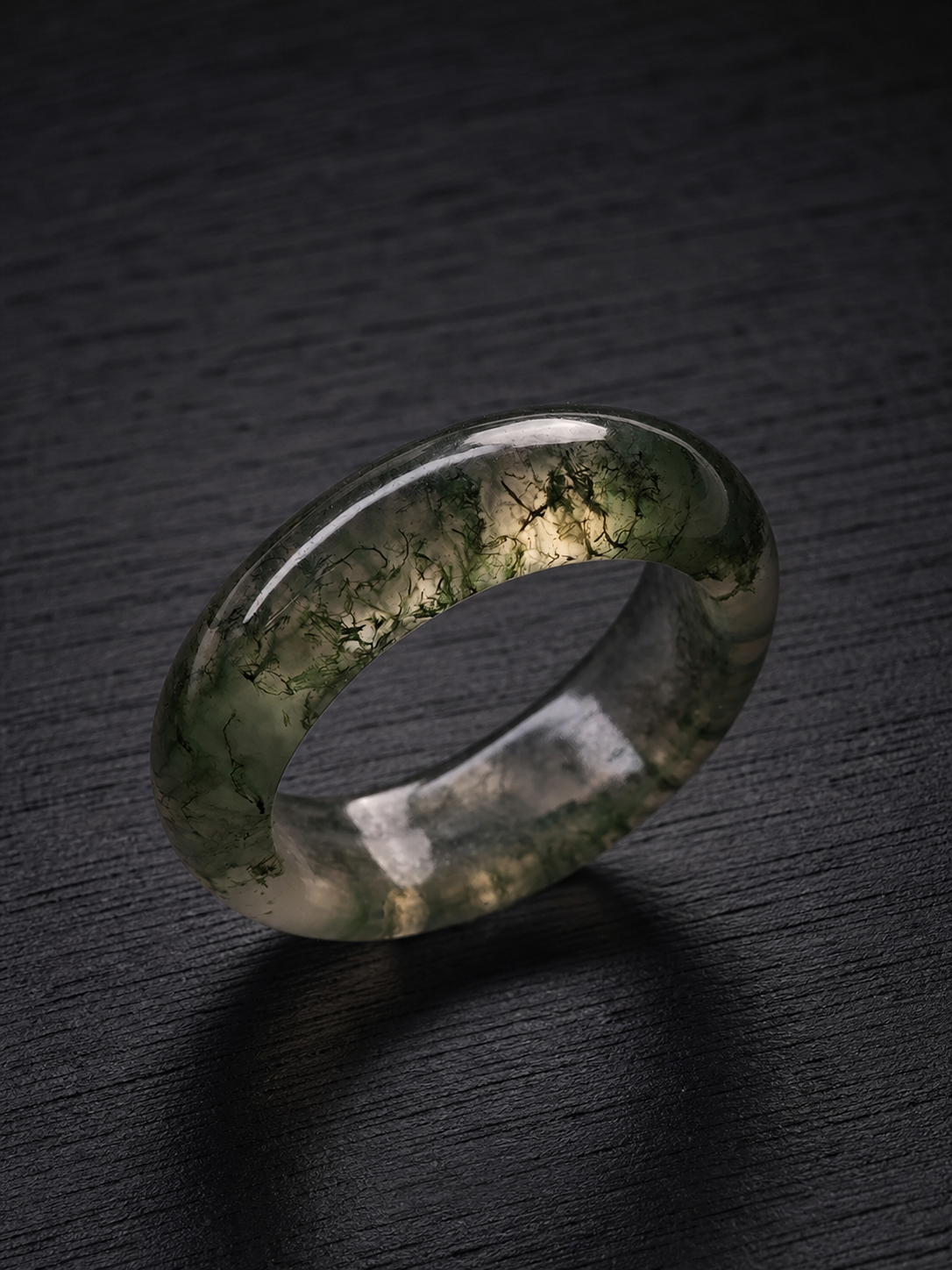 Aquatic Agate-360-Degree Cabochon Ring-Green Mist