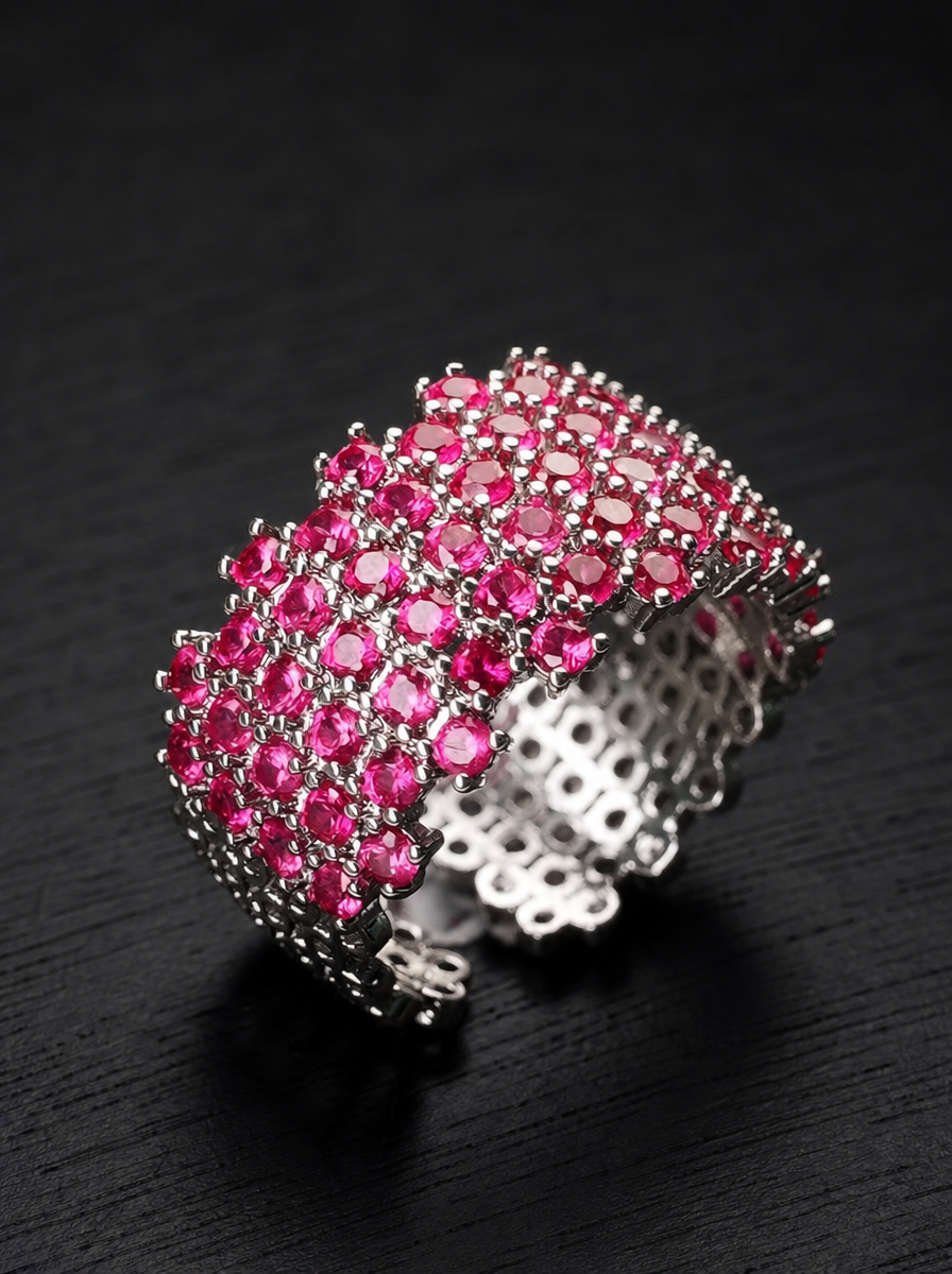 Ruby/Sapphire-Round Brilliant Cut Ring - Astral Weave