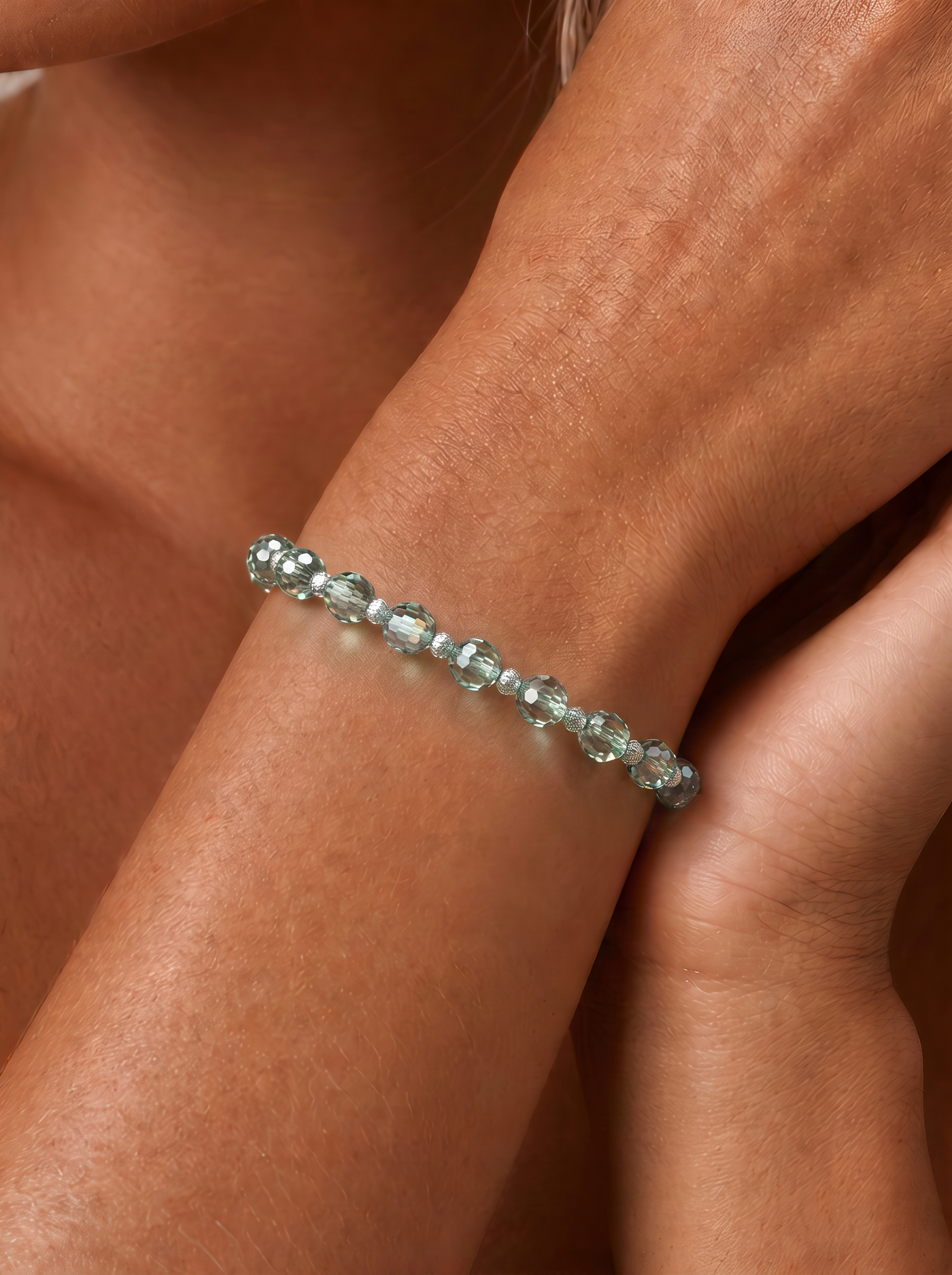 Fancy Brilliant Cut Moissanite Bracelet - Mint Green