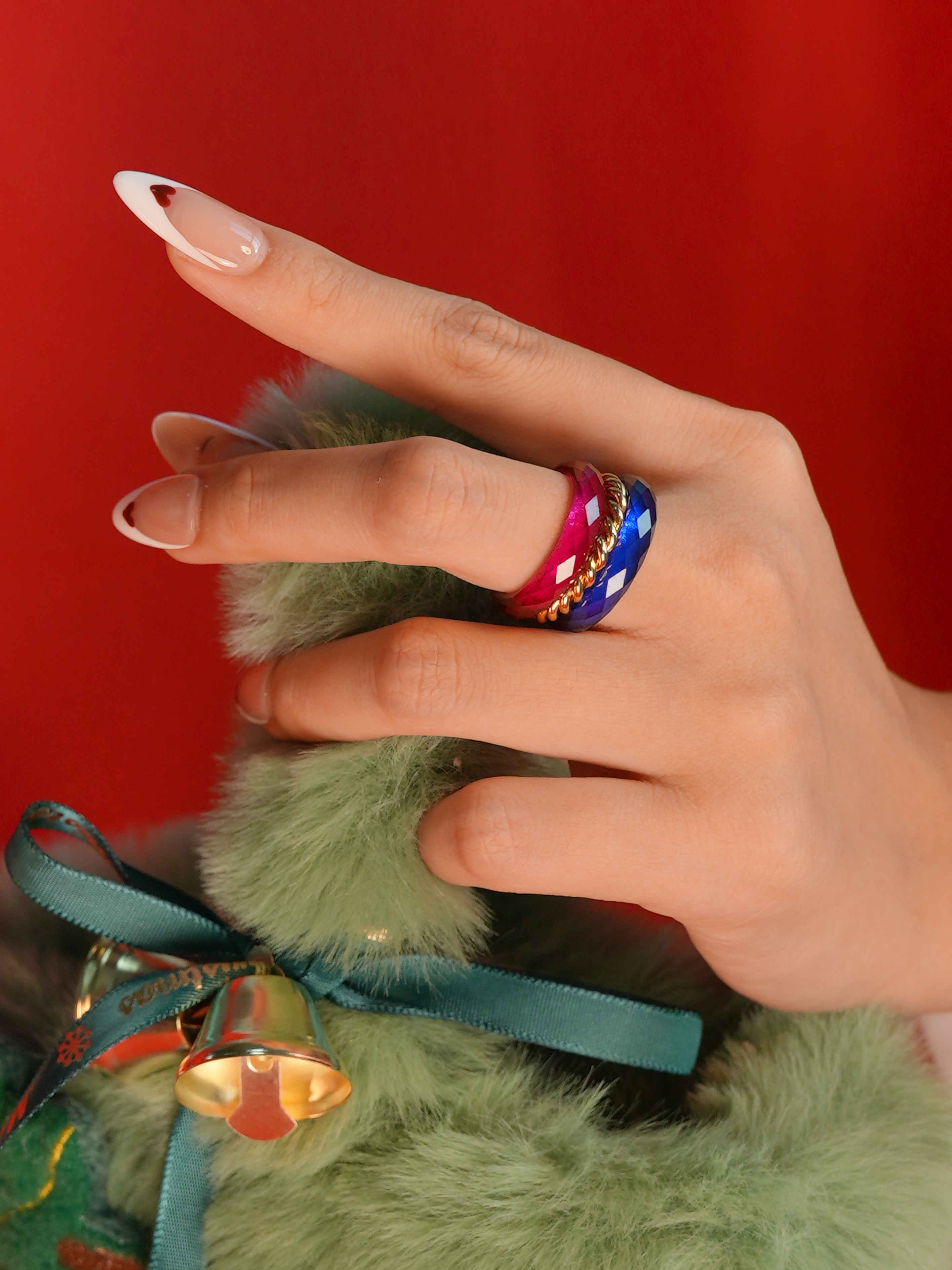 Gold twisted metal ring