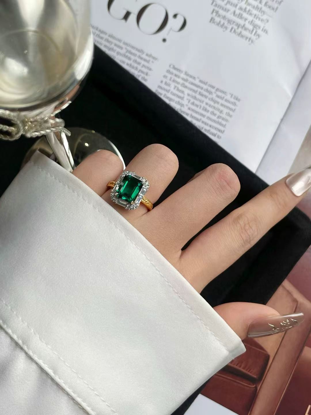 Emerald Brilliant Cut Emerald Ring - Shadow Fairy