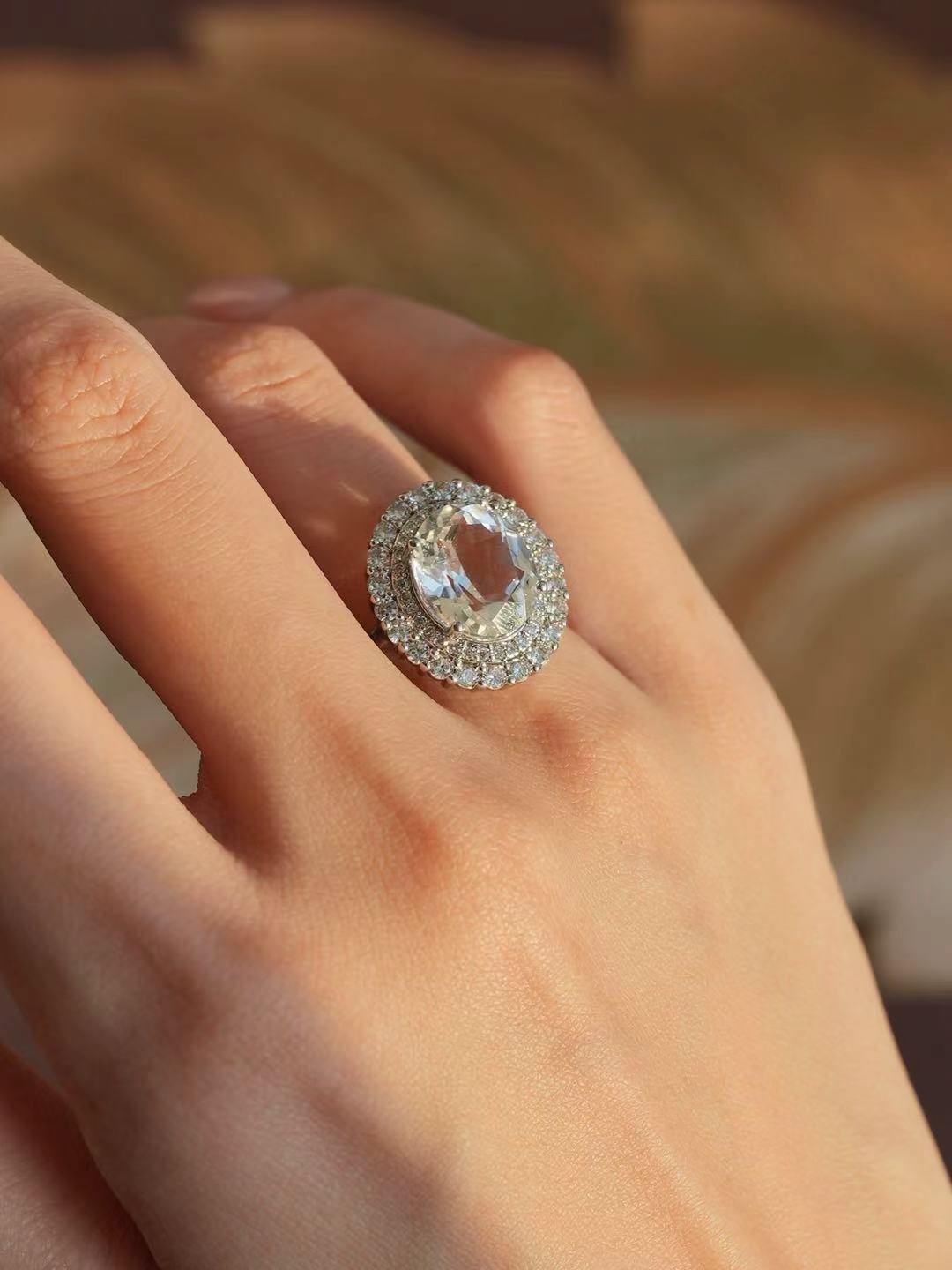 Oval Brilliant Cut White Crystal Ring - Ice Soul