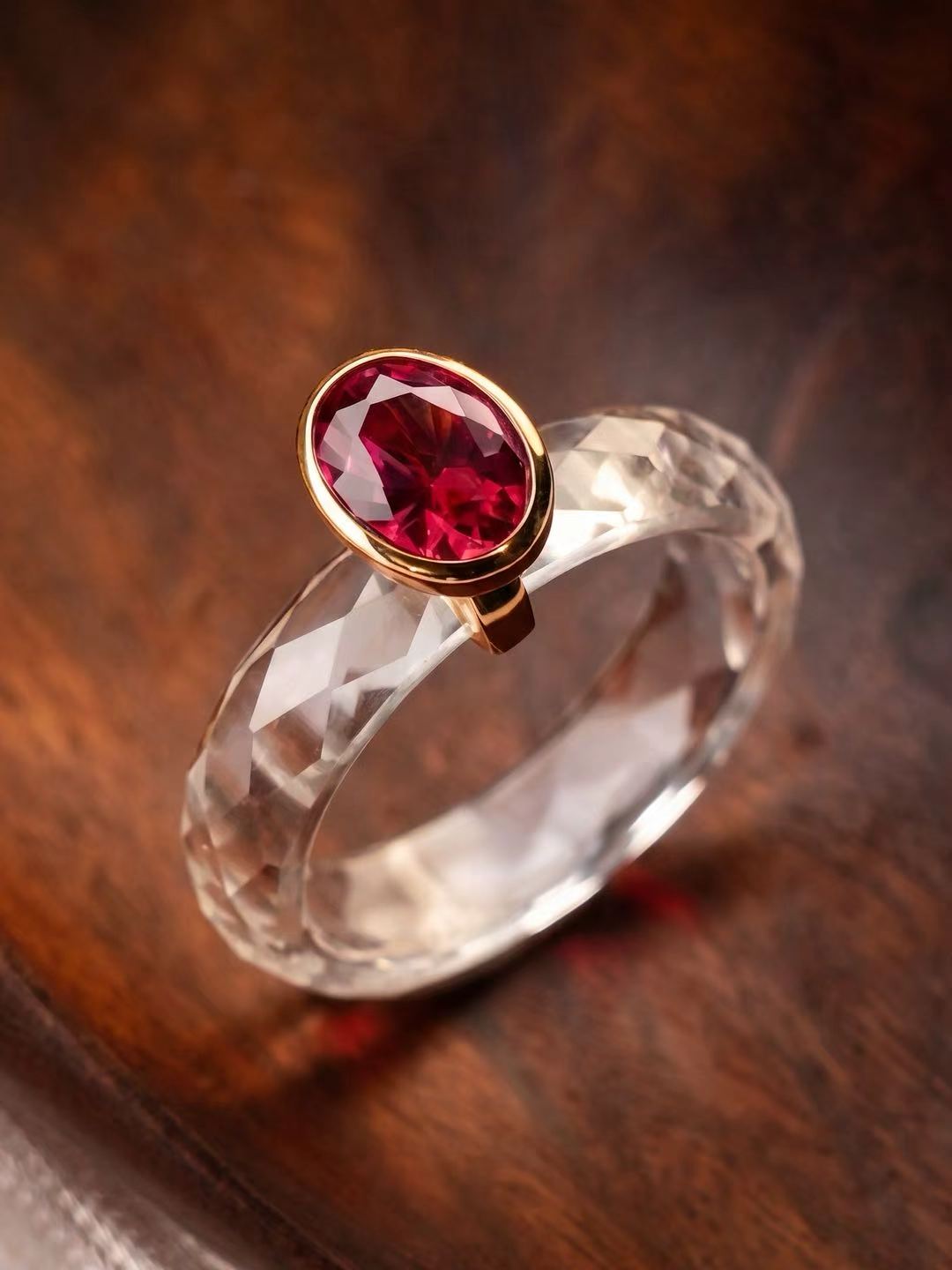 PRO 360-Degree Faceted White Sapphire Ring
