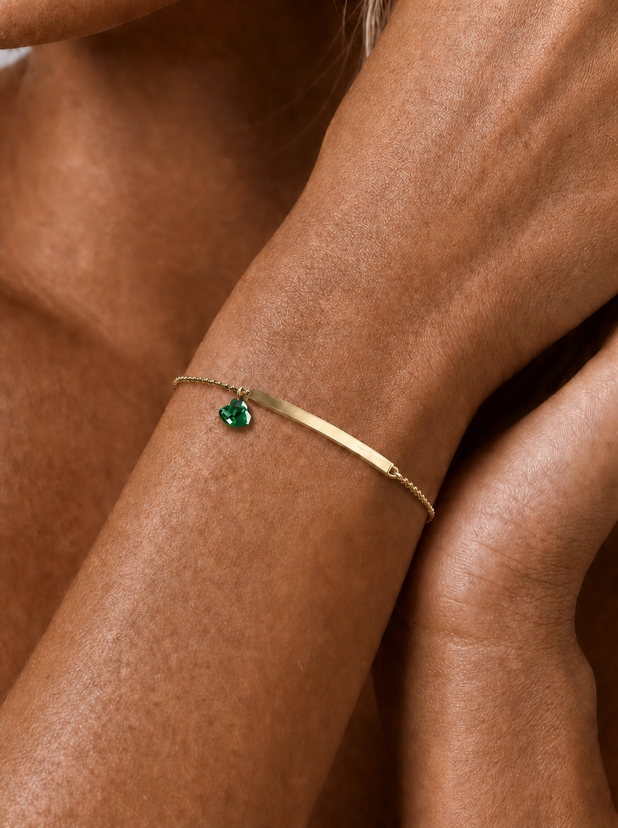 Ruby/Sapphire/Emerald Bracelet - Heart Blush