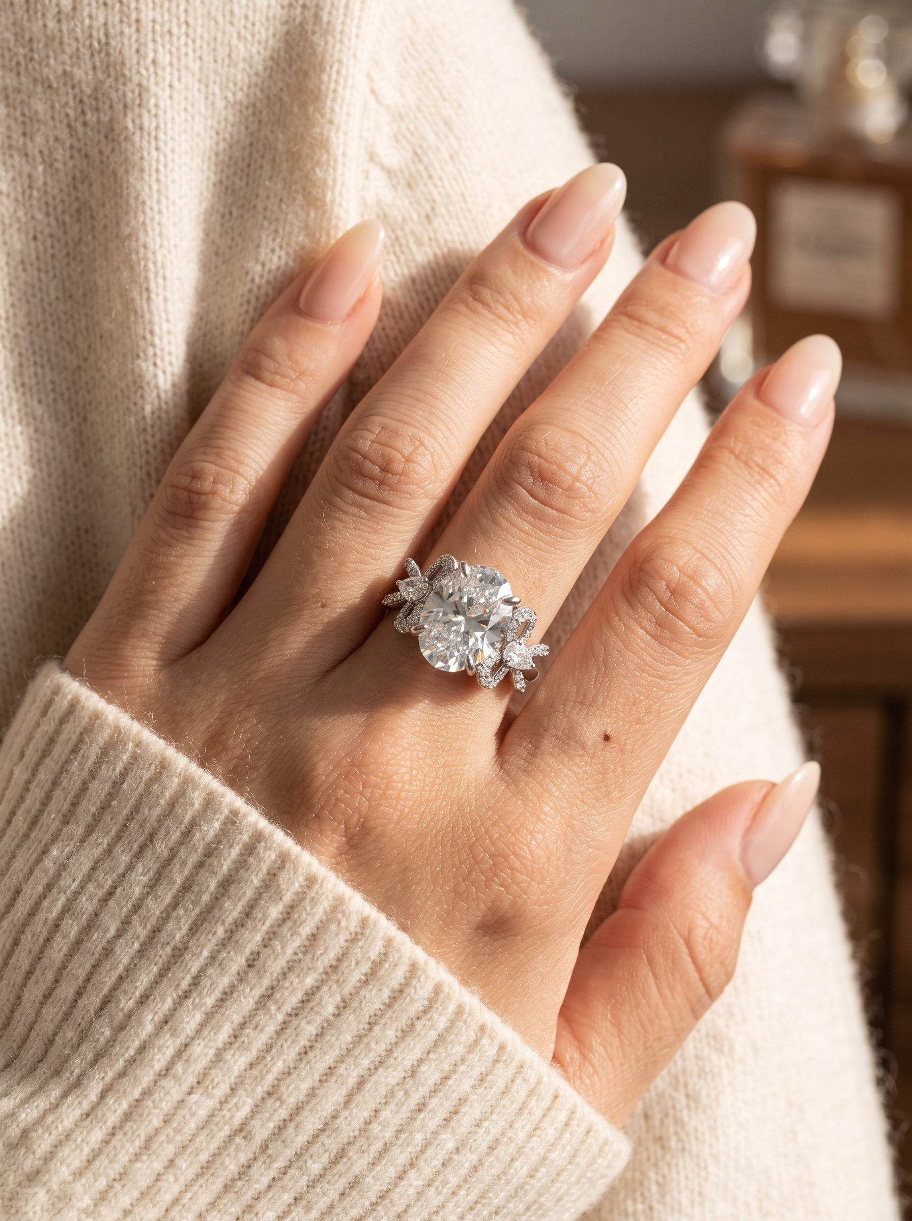 Moissanite-Oval Brilliant Cut Ring-Royal Promise