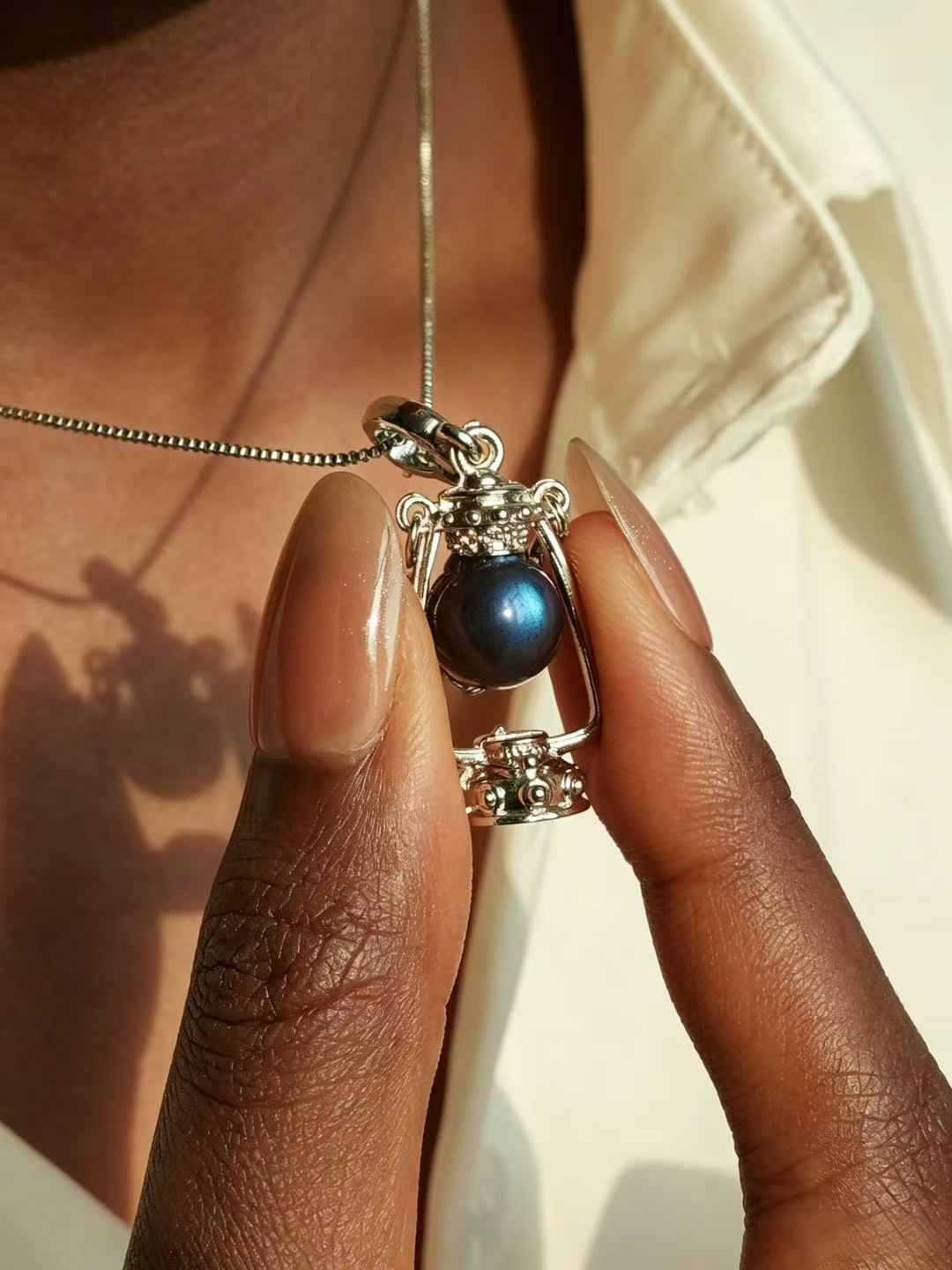 Enchanted Lantern - Blue Grey Moonstone