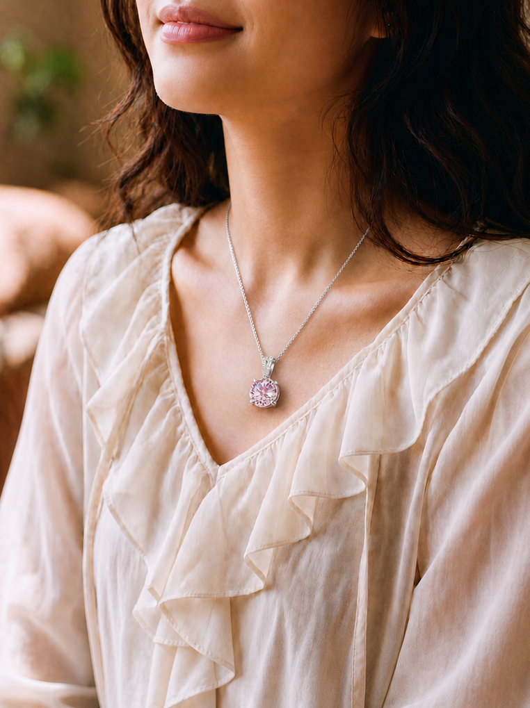 Fireworks Cut Cubic Zirconia Necklace - Phantom Color Stars