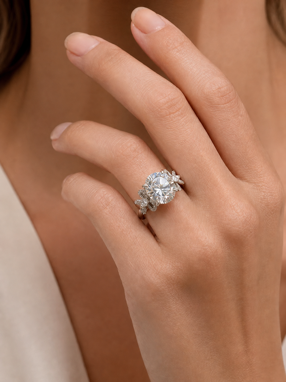 Moissanite-Oval Brilliant Cut Ring-Royal Promise