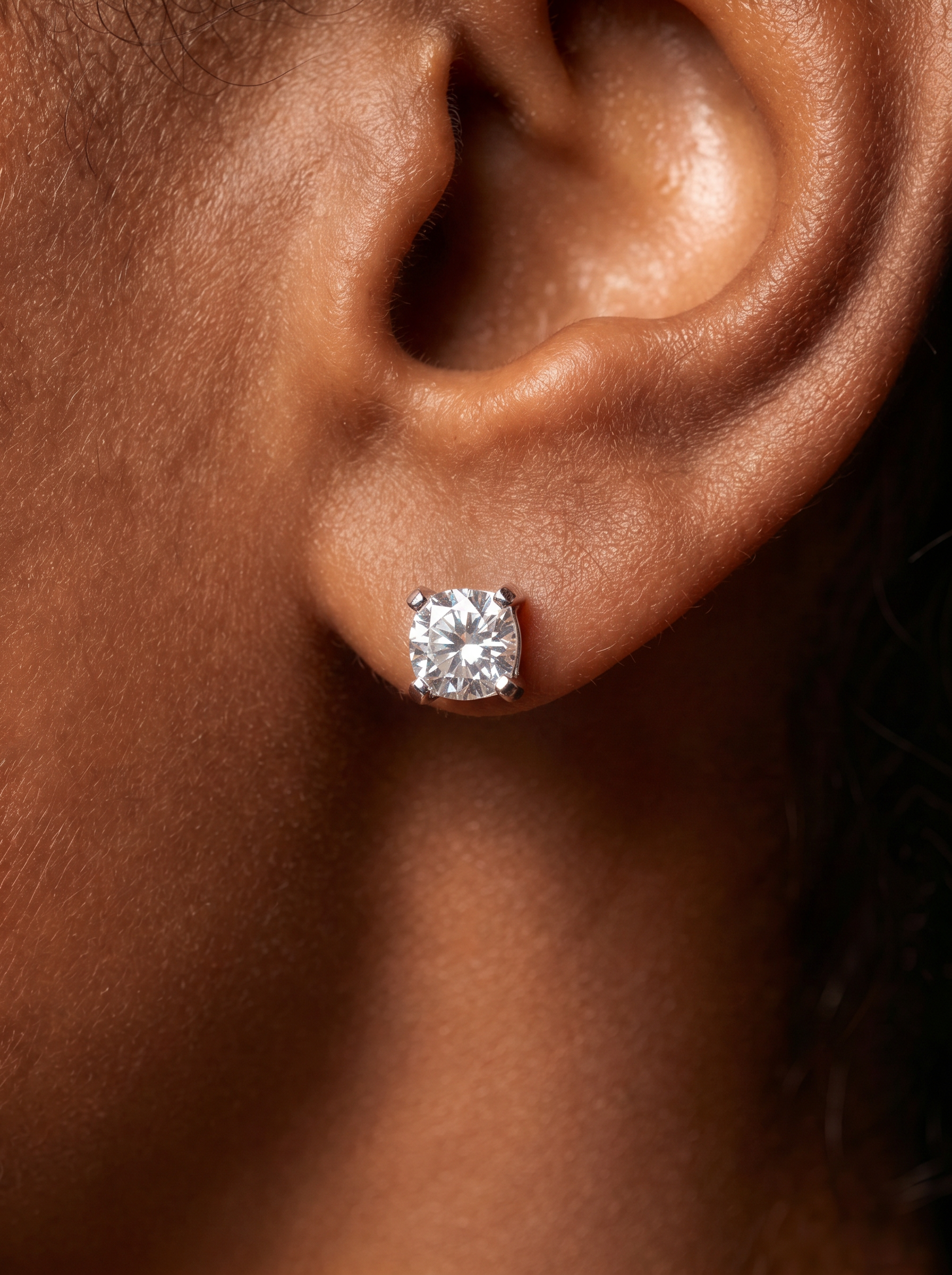 Round Brilliant Cut Moissanite Earring - Eternal Spark 
