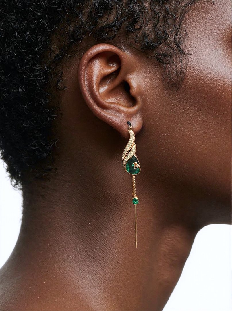 Enchanted Emerald Peacock Dangles