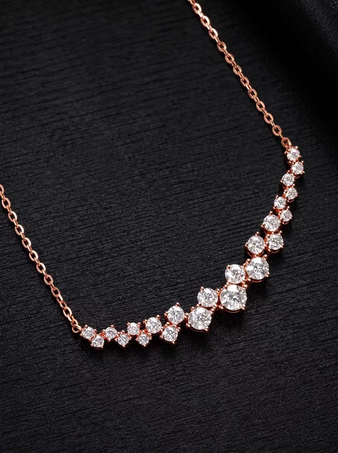 Moissanite-Round Brilliant Cut Necklace - Bright Grace