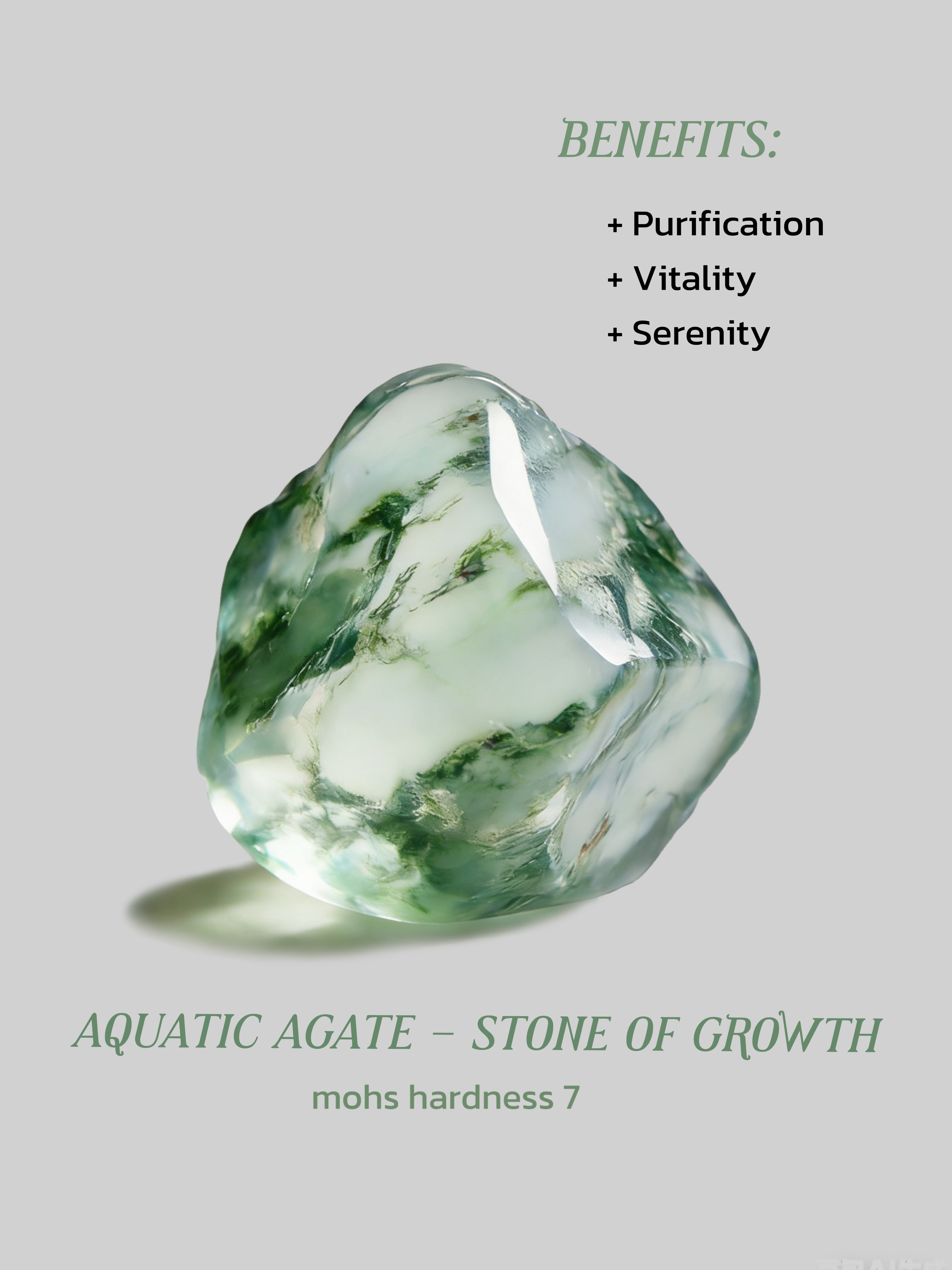 Aquatic Agate Ring - Green Mist Flowing Veins