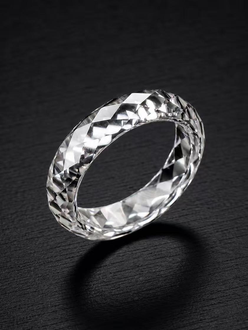 Moissanite-Moon White-360-Degree Faceted Ring