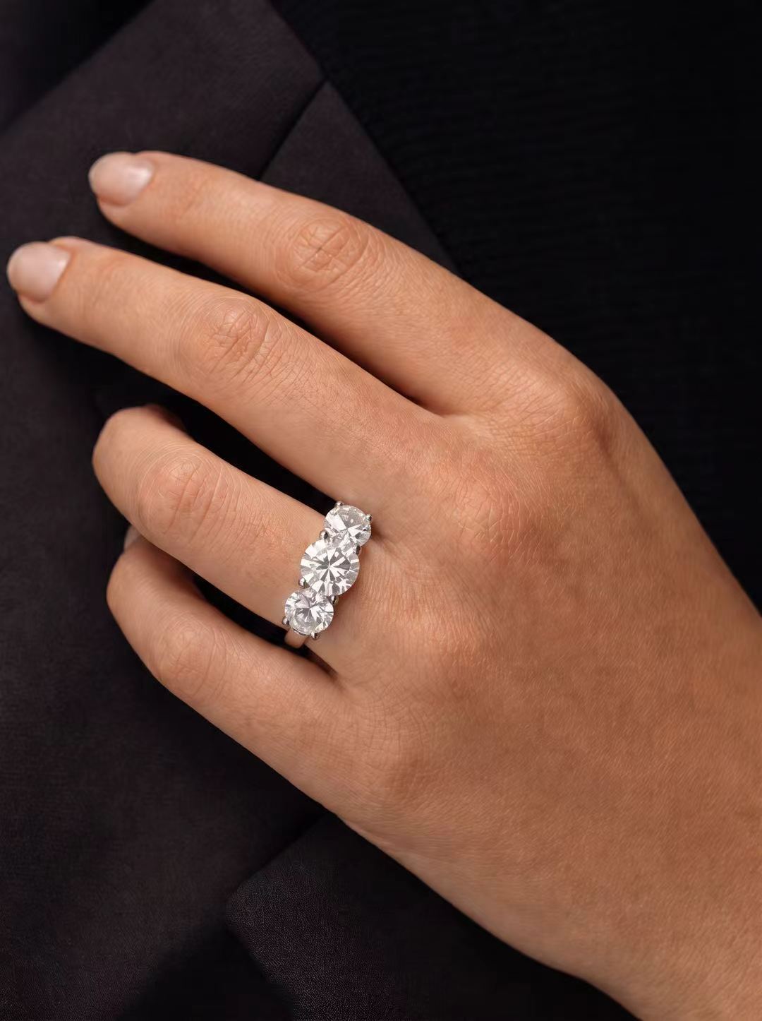 Moissanite-Round Brilliant Cut Ring