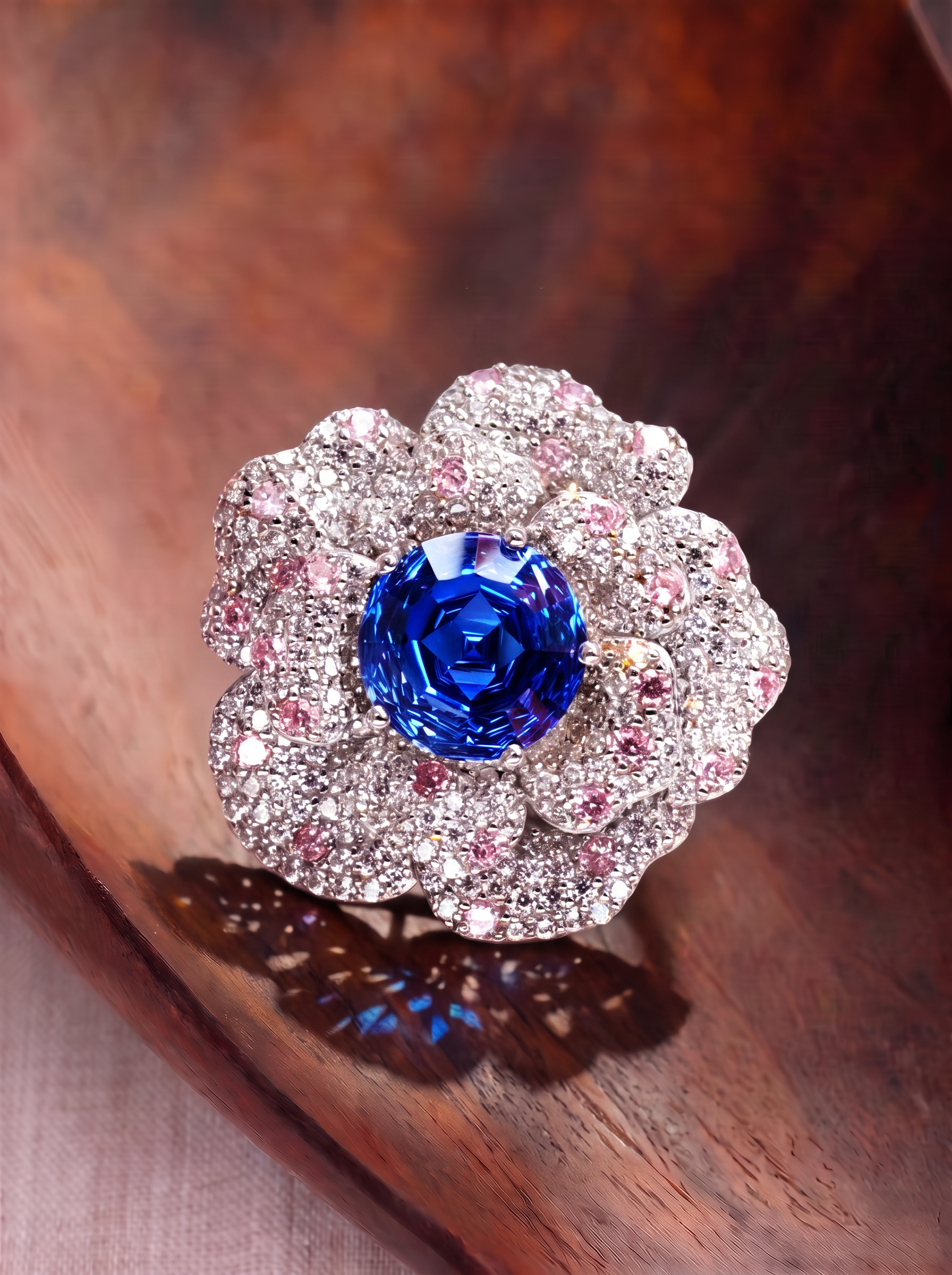 Fancy Brilliant Cut Sapphire Brooches - Echo of the Abyss