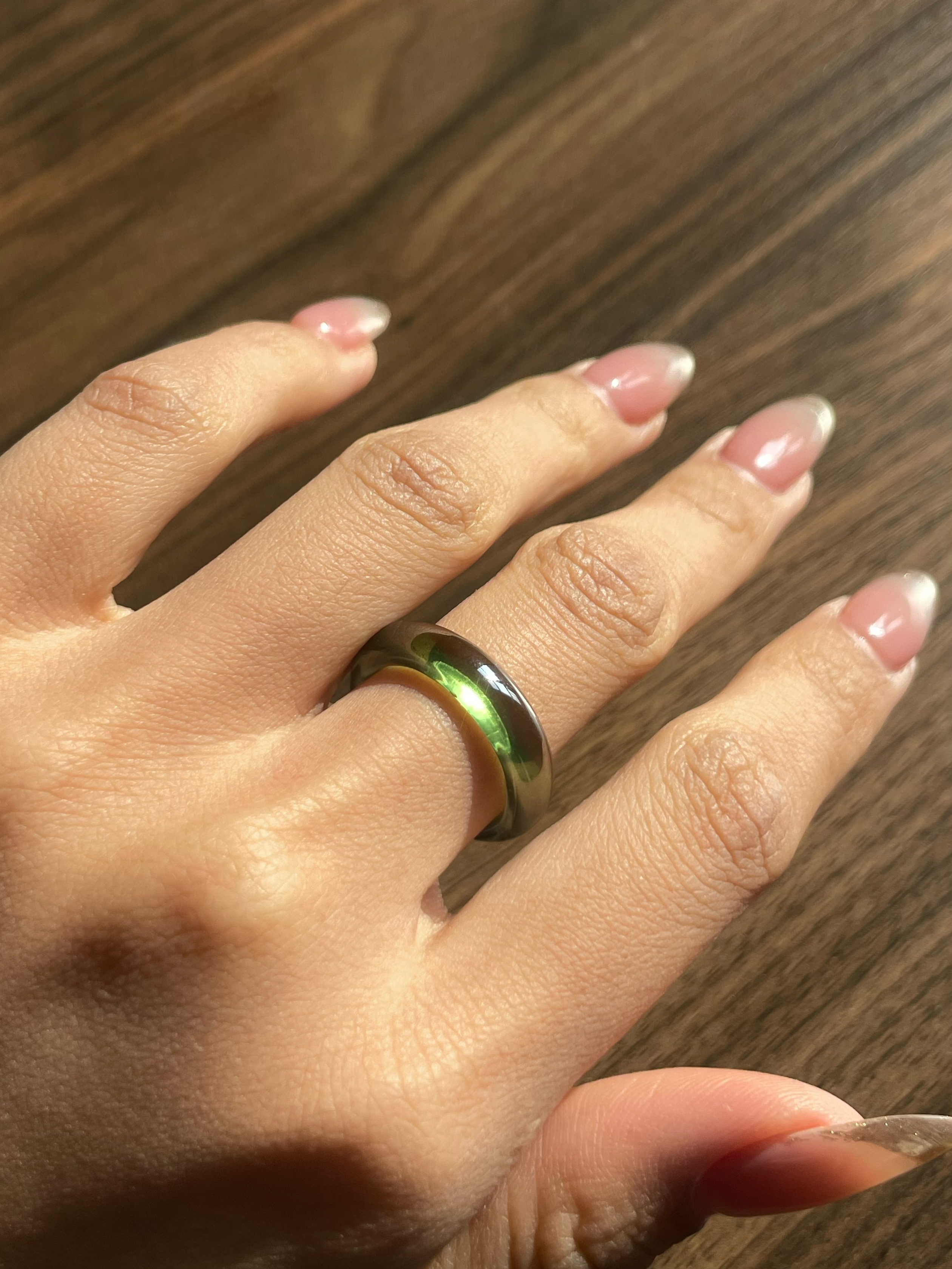 360-Degree Cabochon Green Sapphire Ring