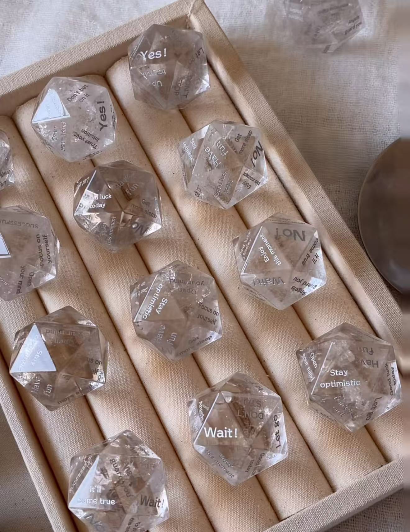 Clear Quartz-Answer Dice Pro