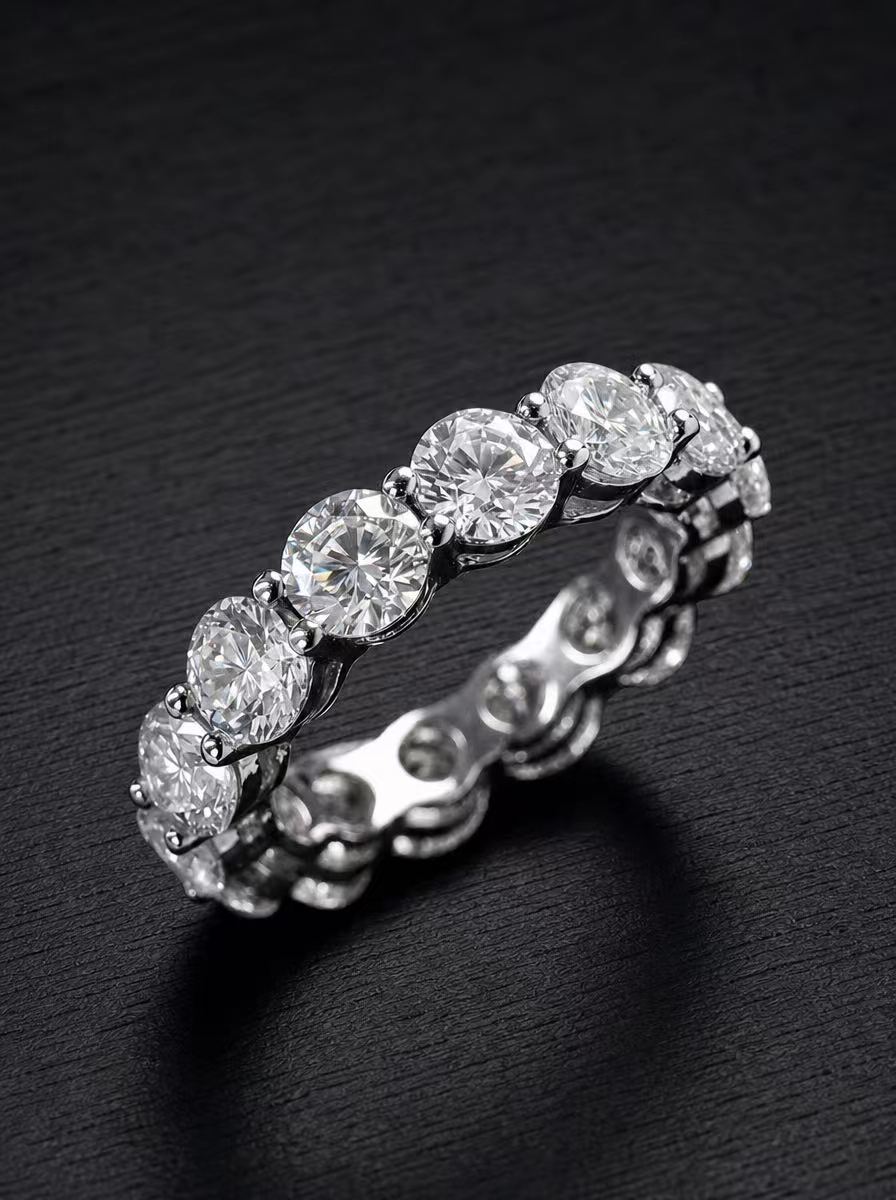 Moissanite-Round Brilliant Cut Ring -  Divine Luster