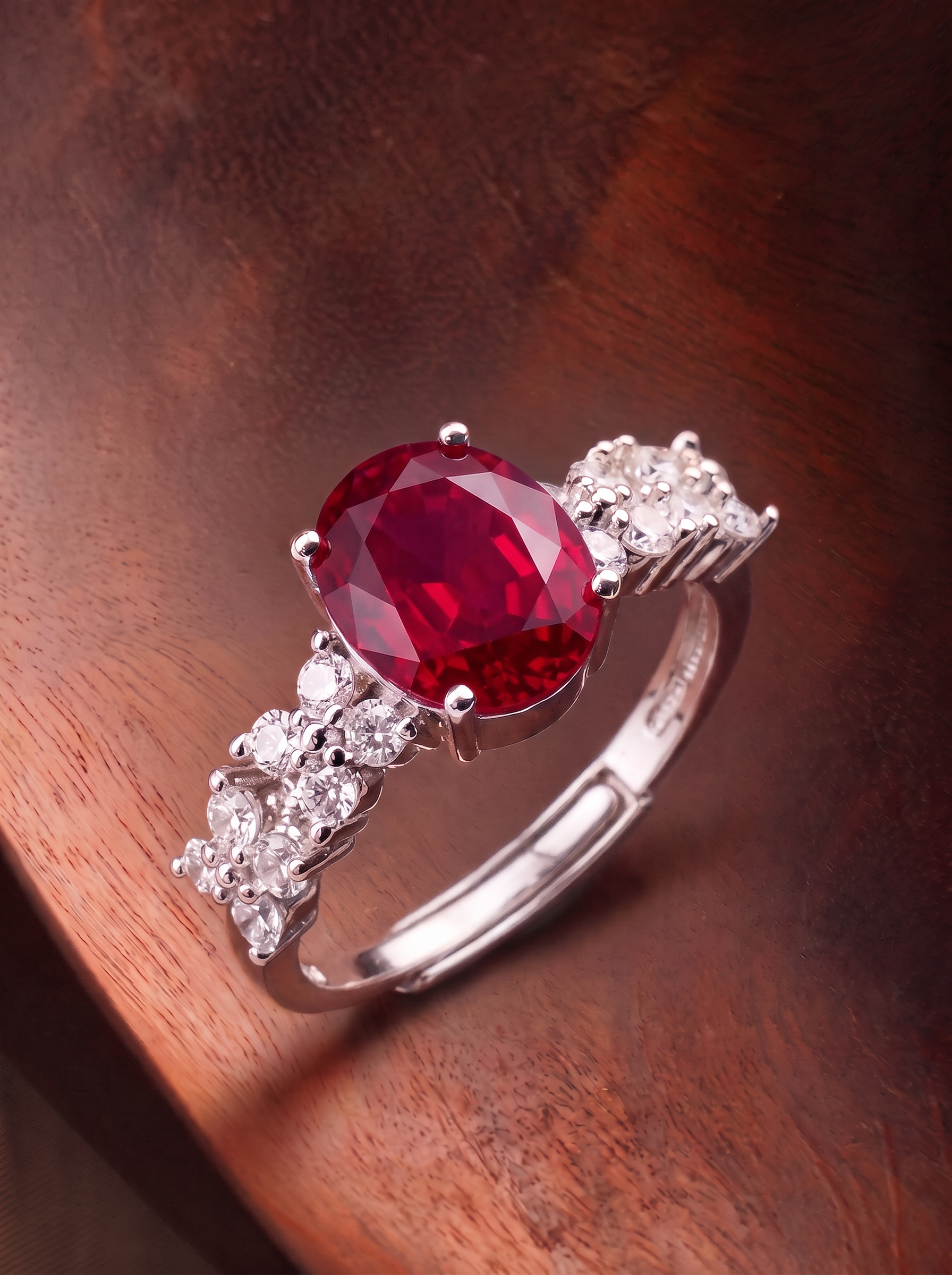 Oval Brilliant Cut Cornflower Blue Sapphire/Ruby Ring - Celestial Sparkle