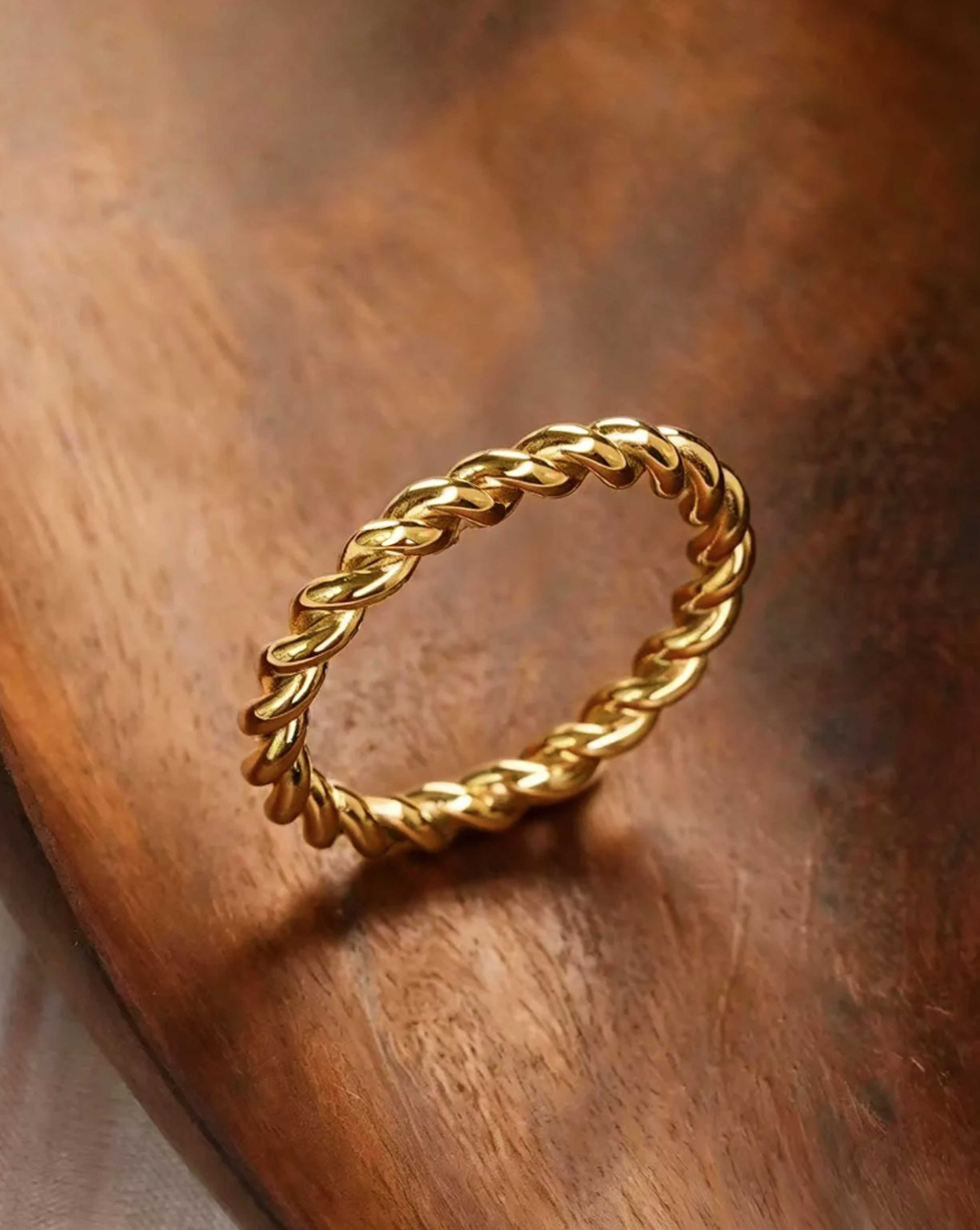 Gold Twisted Metal Ring