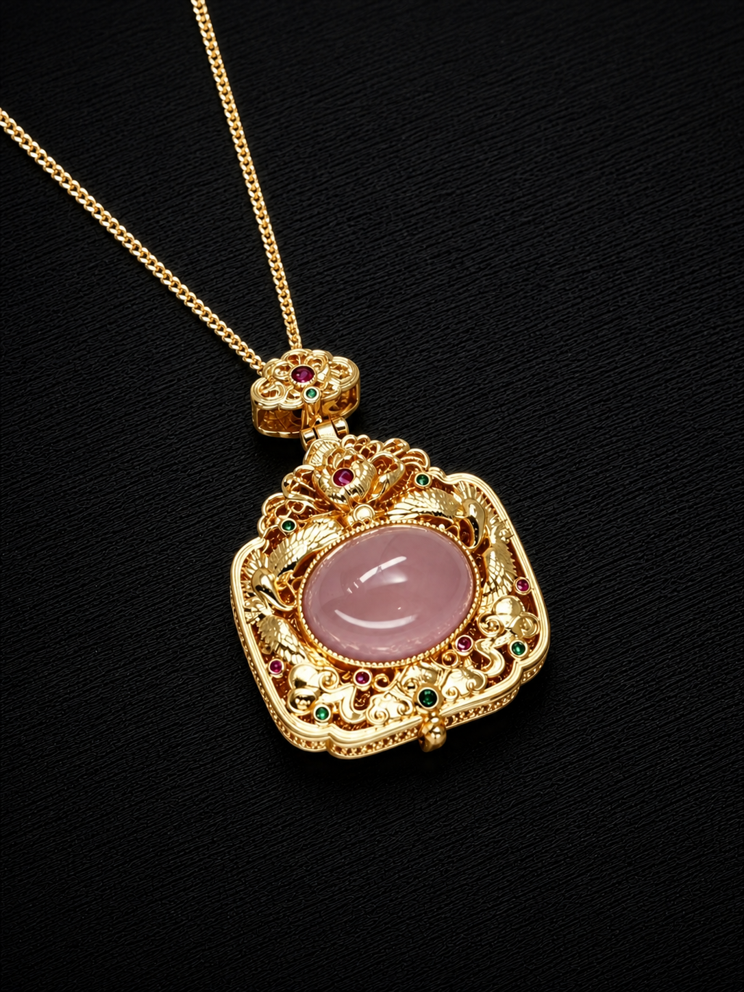 Agate Necklace-Gilded Rose
