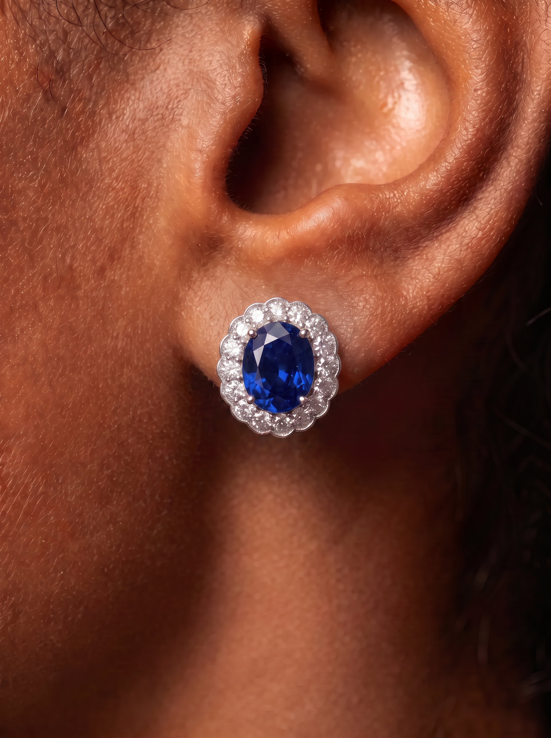 Oval Brilliant Cut Ruby/Sapphire Earrings - Orbit Bloom