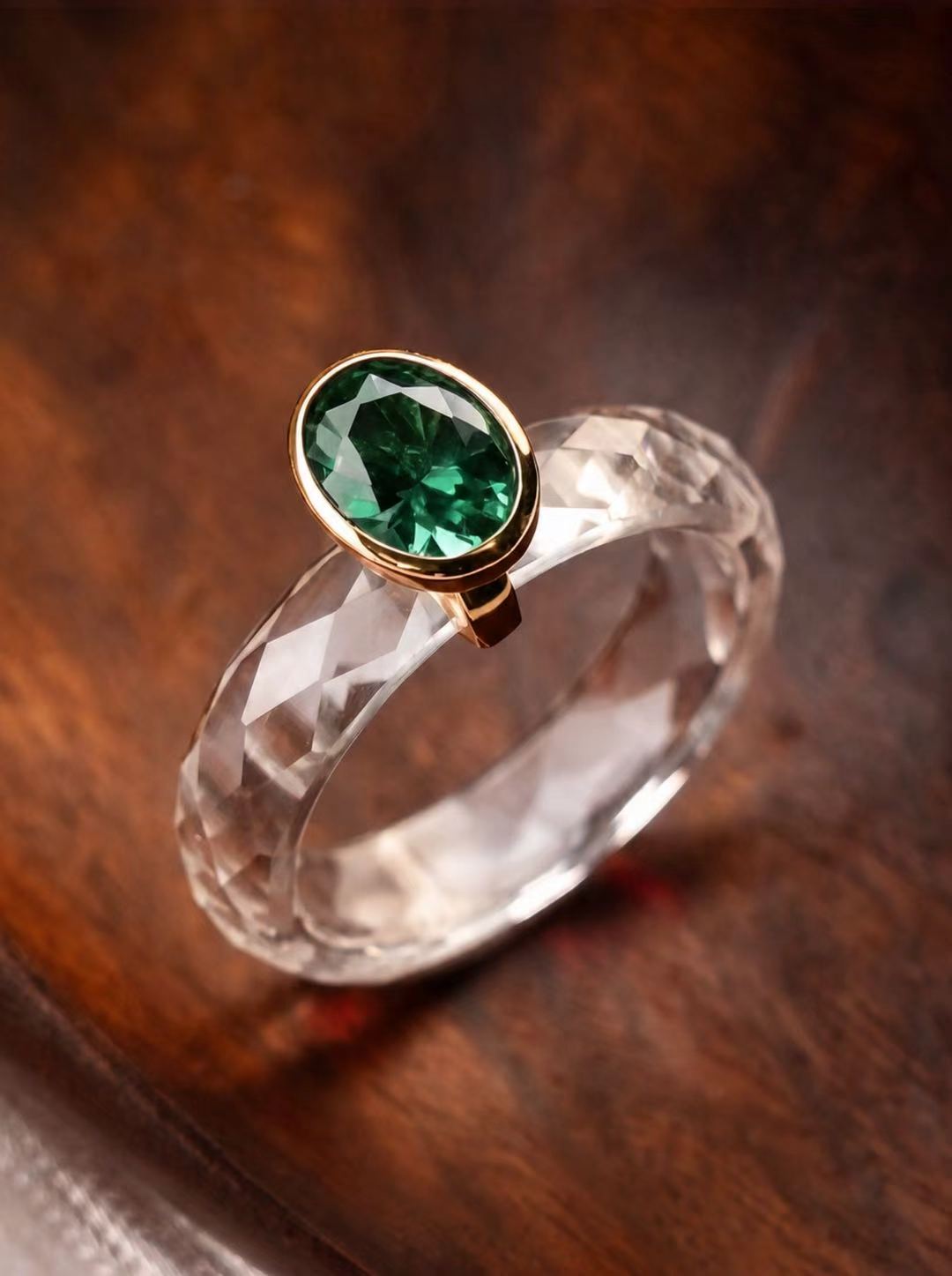 PRO 360-Degree Faceted White Sapphire Ring