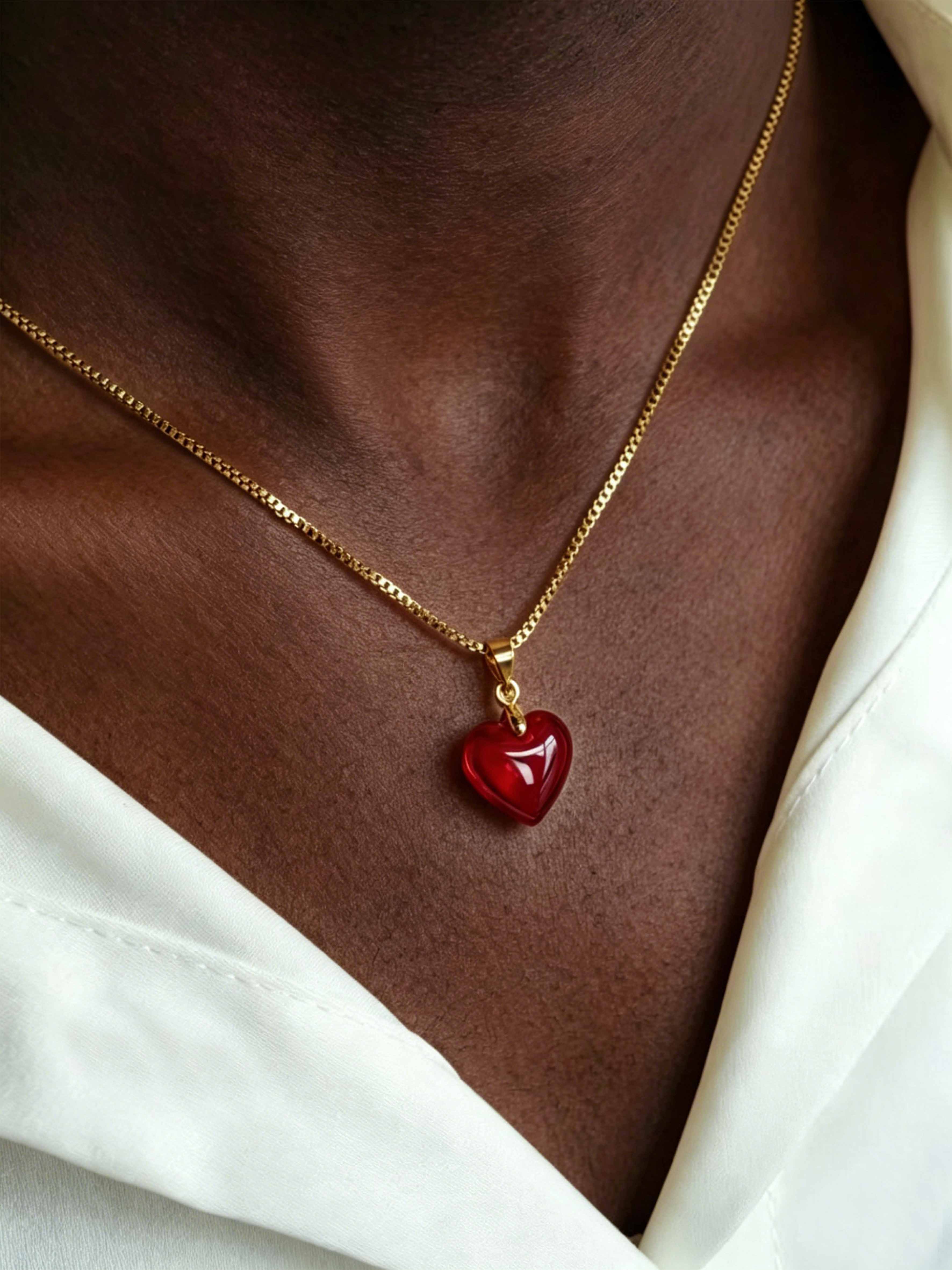 Heart Brilliant Cut Ruby Necklace - I Want It, I Got It 