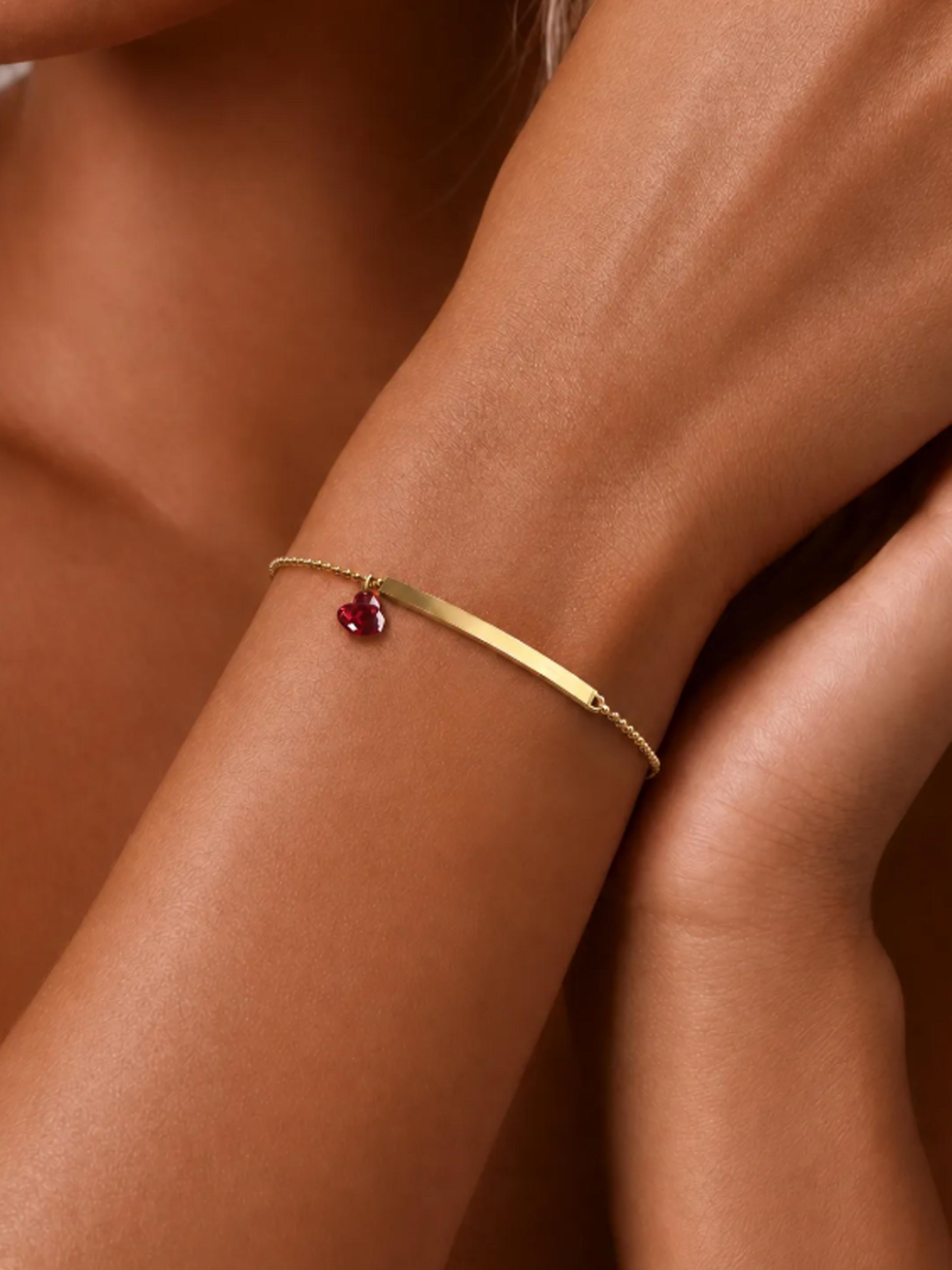 Ruby/Sapphire/Emerald Bracelet - Heart Blush