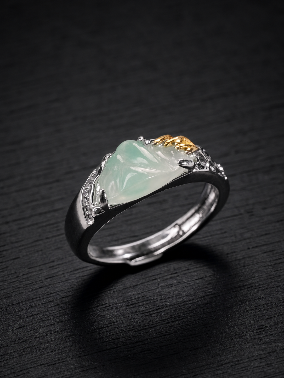 Agate-Reflection of Green Sprigs Ring