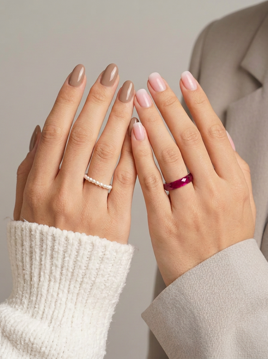 Ruby-360-Degree Faceted +Pearl Rings