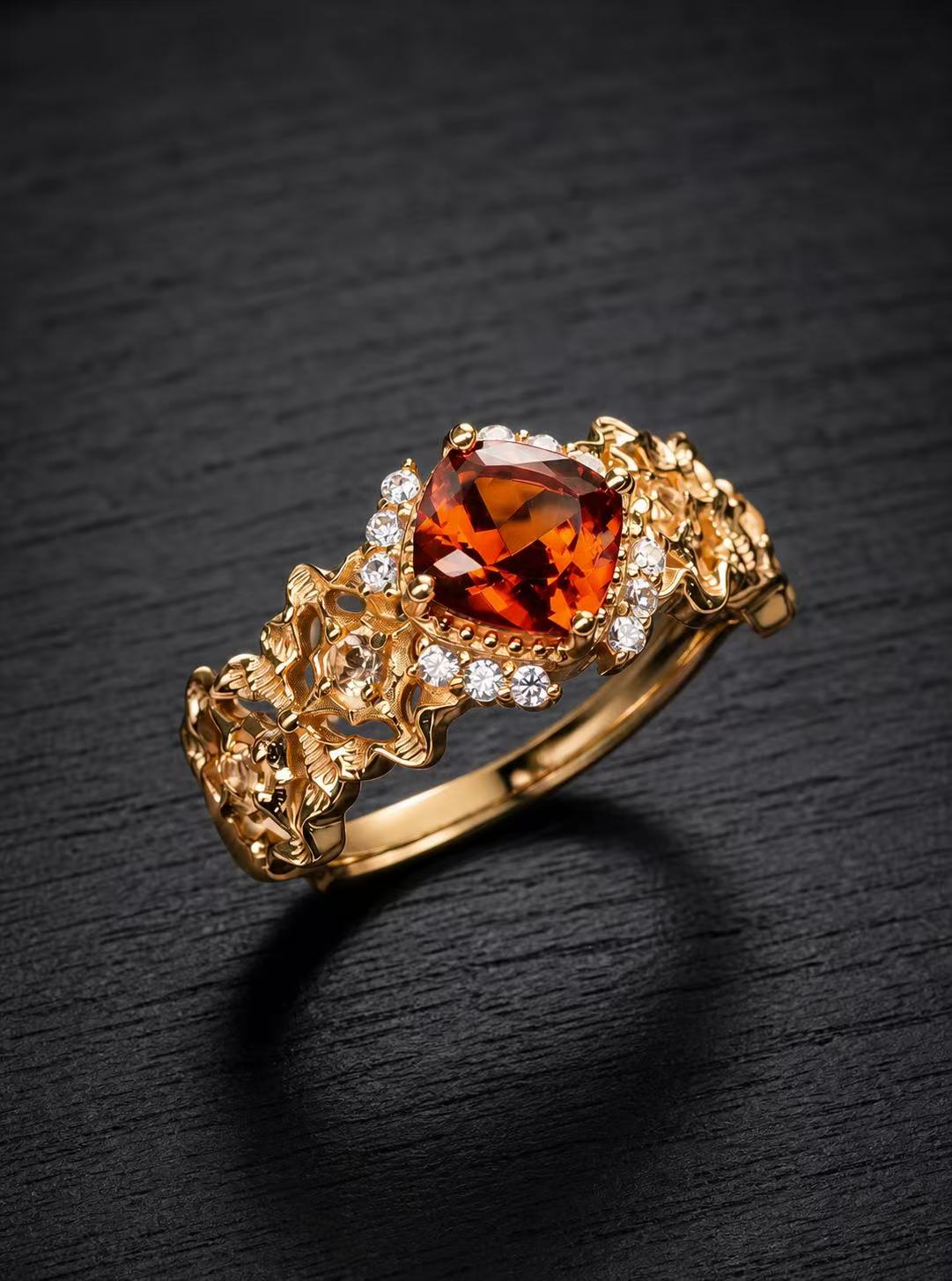 Citrine-Cushion Brilliant Cut-Amber Crown