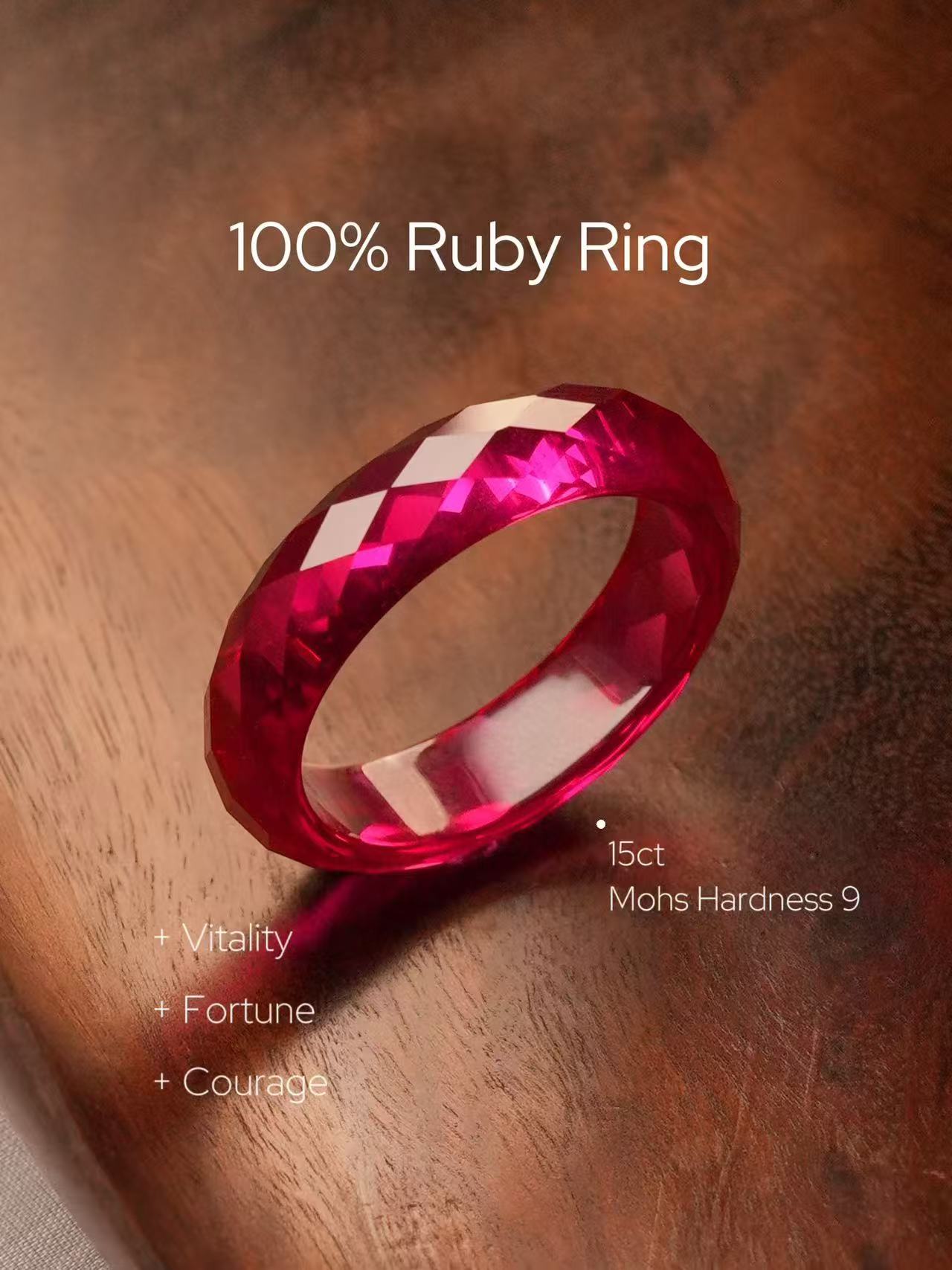 360-Degree Faceted Ruby Ring