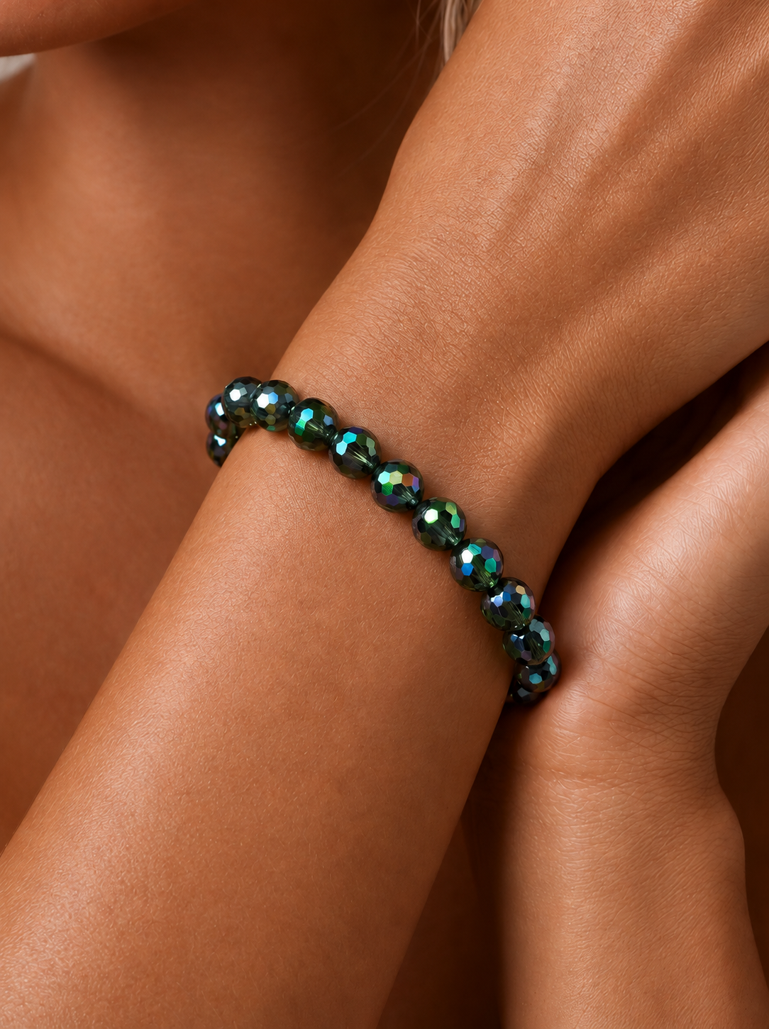 Fancy Brilliant Cut Moissanite Bracelet - Dark Green