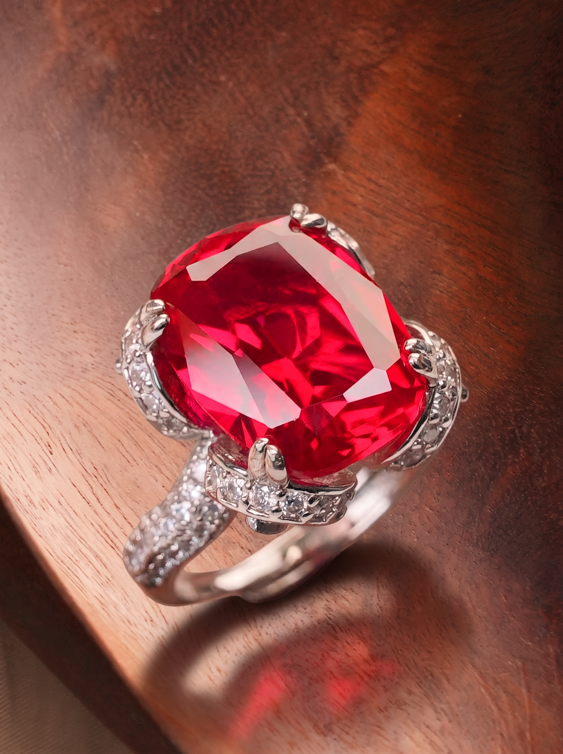Cushion Cut Ruby/Sapphire Ring - Midnight Scepter