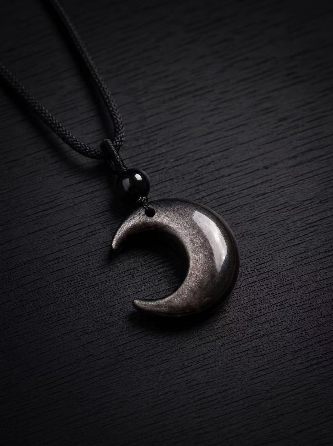Golden Obsidian Necklace-Silver Sand Moon Soul