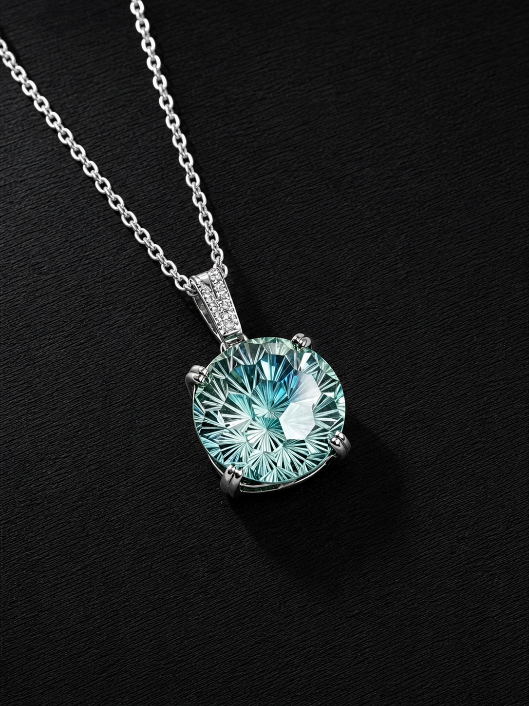 Cubic Zirconia-Fireworks Cut Necklace-Phantom Color Stars 