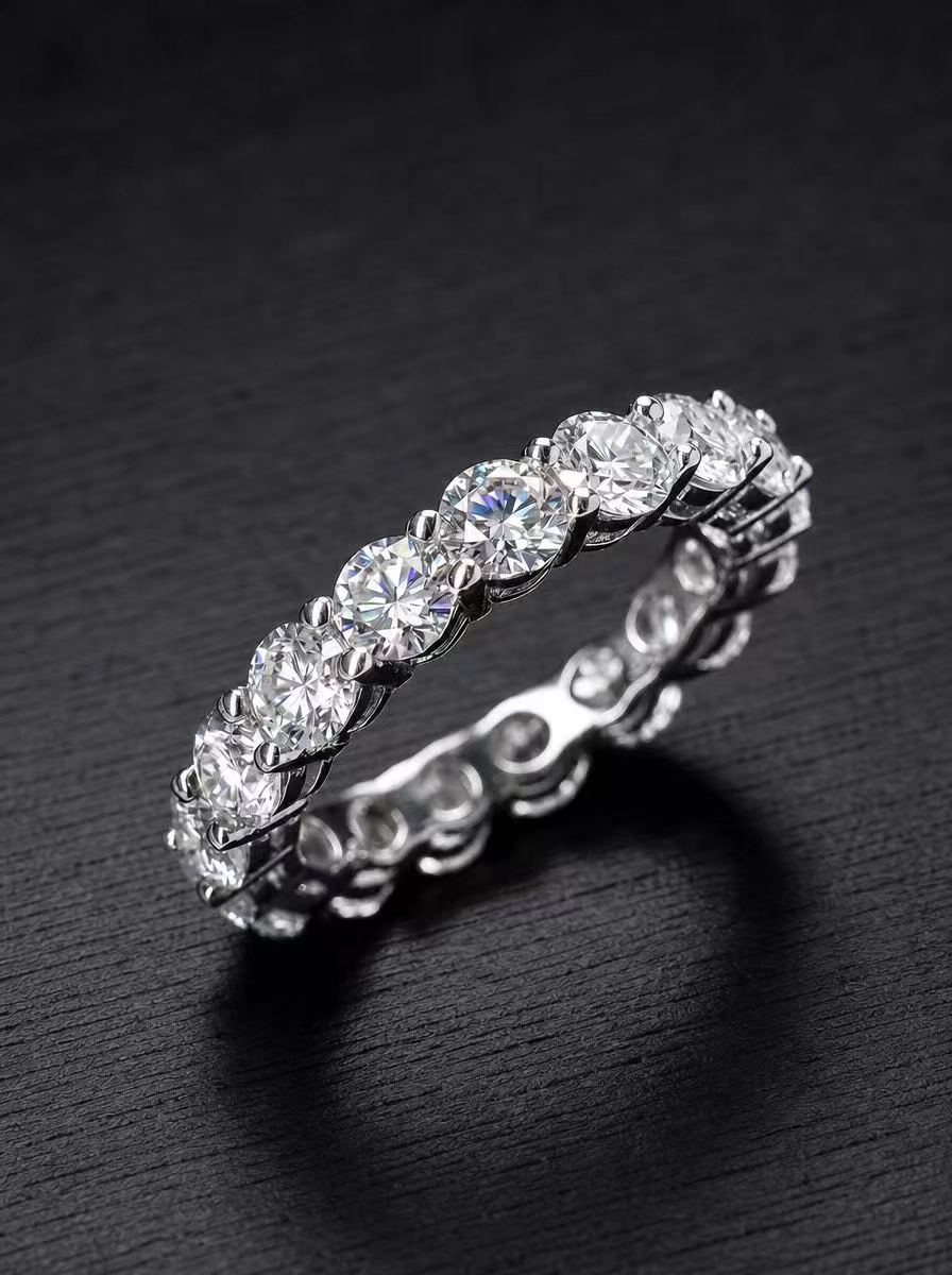 Moissanite-Round Brilliant Cut Ring -  Divine Luster
